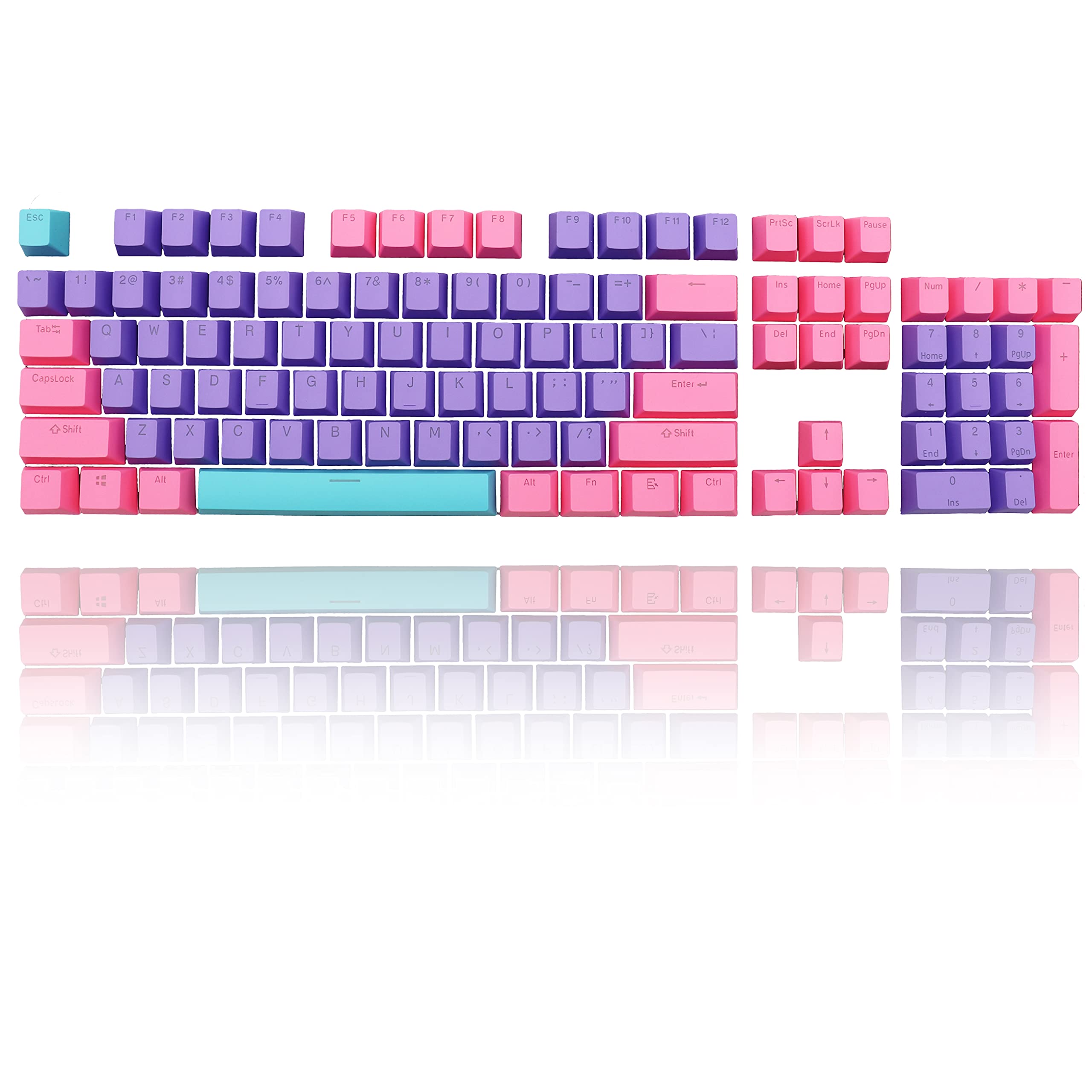 Backlit Keycaps for GK61/RK61/Anne Pro 60% Keyboard - PBT Keycap Set for Gaming (Violet)