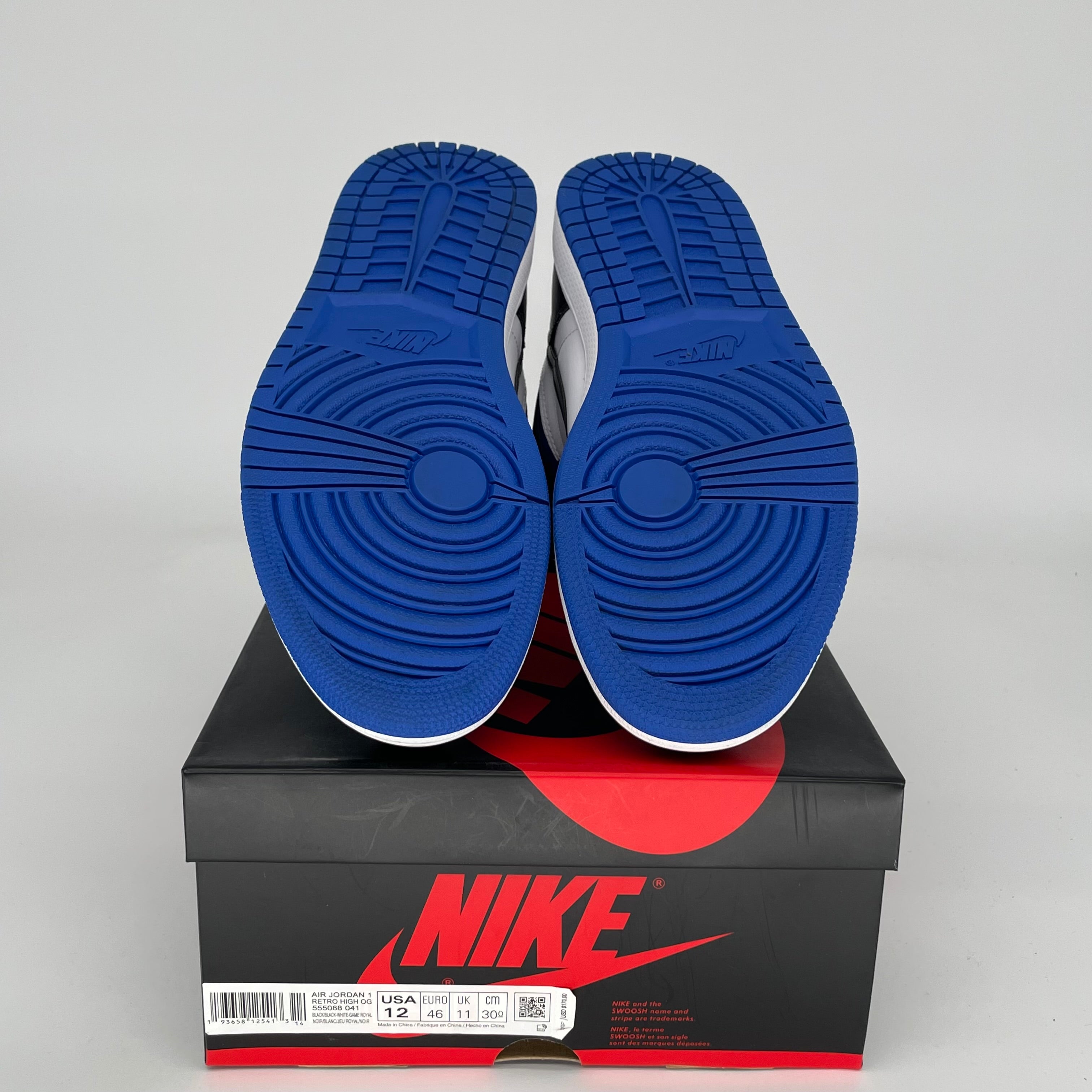 AIR JORDAN 1 ROYAL TOE Men's Basketball Shoes Size 12 - 555088-041 | High-Top Sneakers for Streetwear & Court Performance