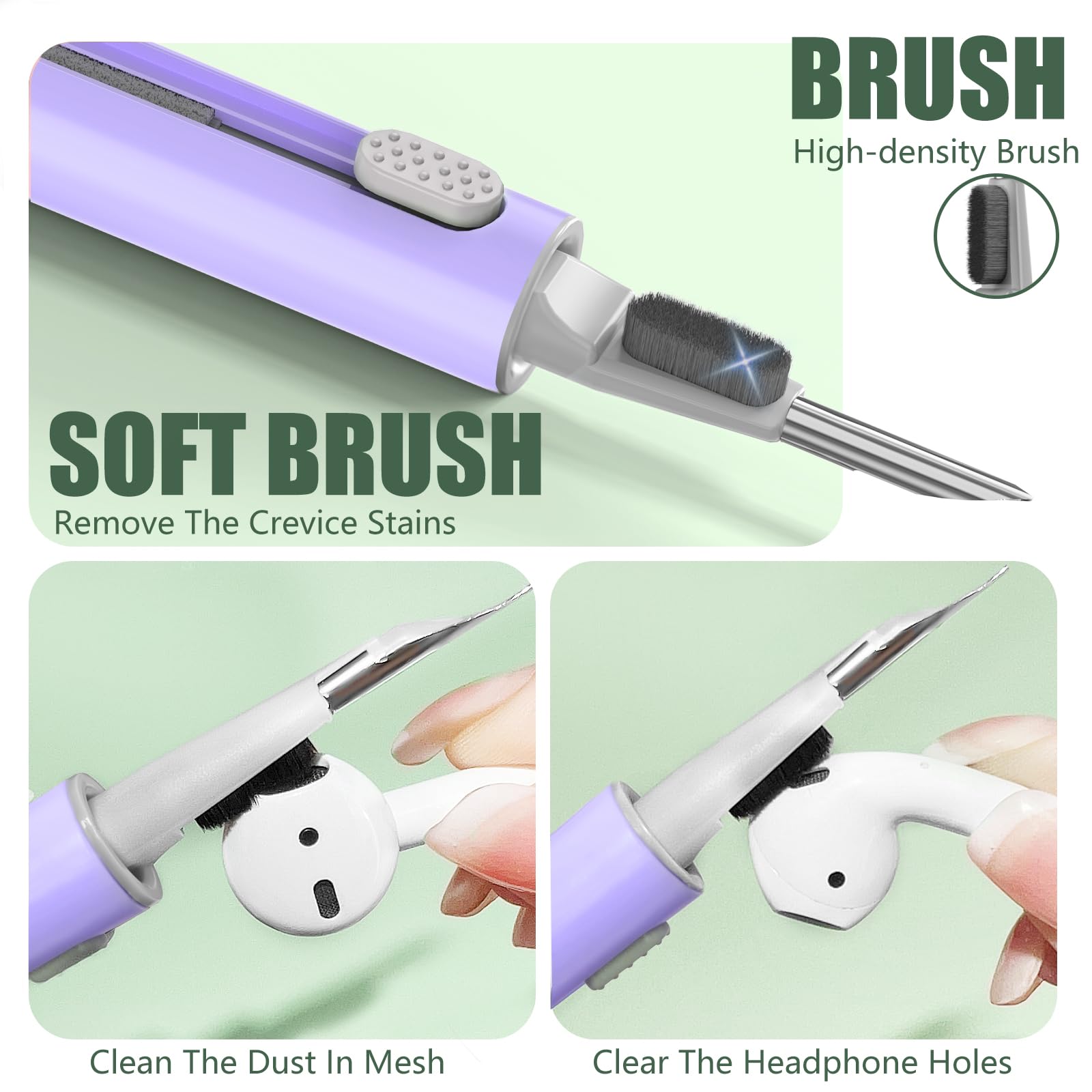 Airpods 4 Case Cleaner Kit with Soft Brush - for Earphones & Electronics Cleaning (Purple)