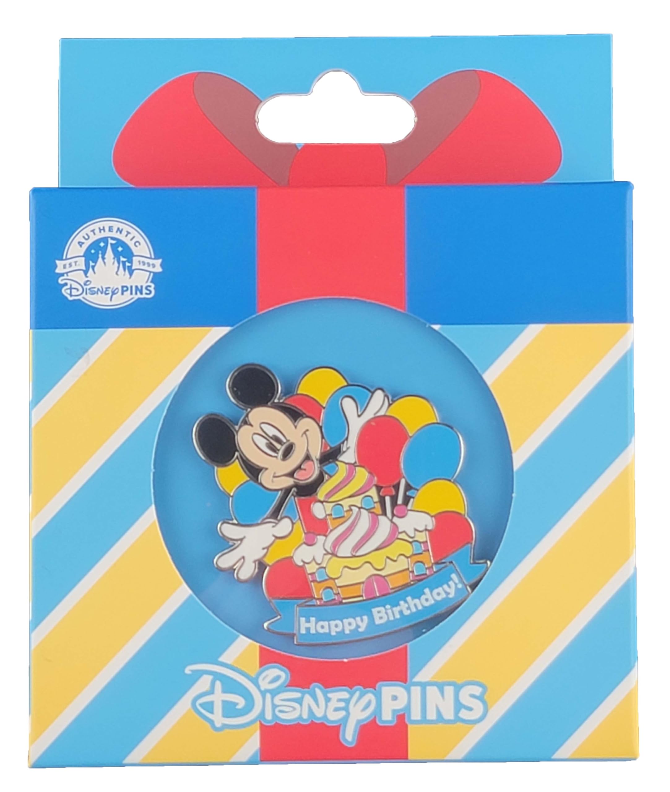 Disney Mickey Mouse Happy Birthday Pin - Collectible Enamel Lapel Pin for Disney Fans, Birthday Gifts & Theme Park Accessories