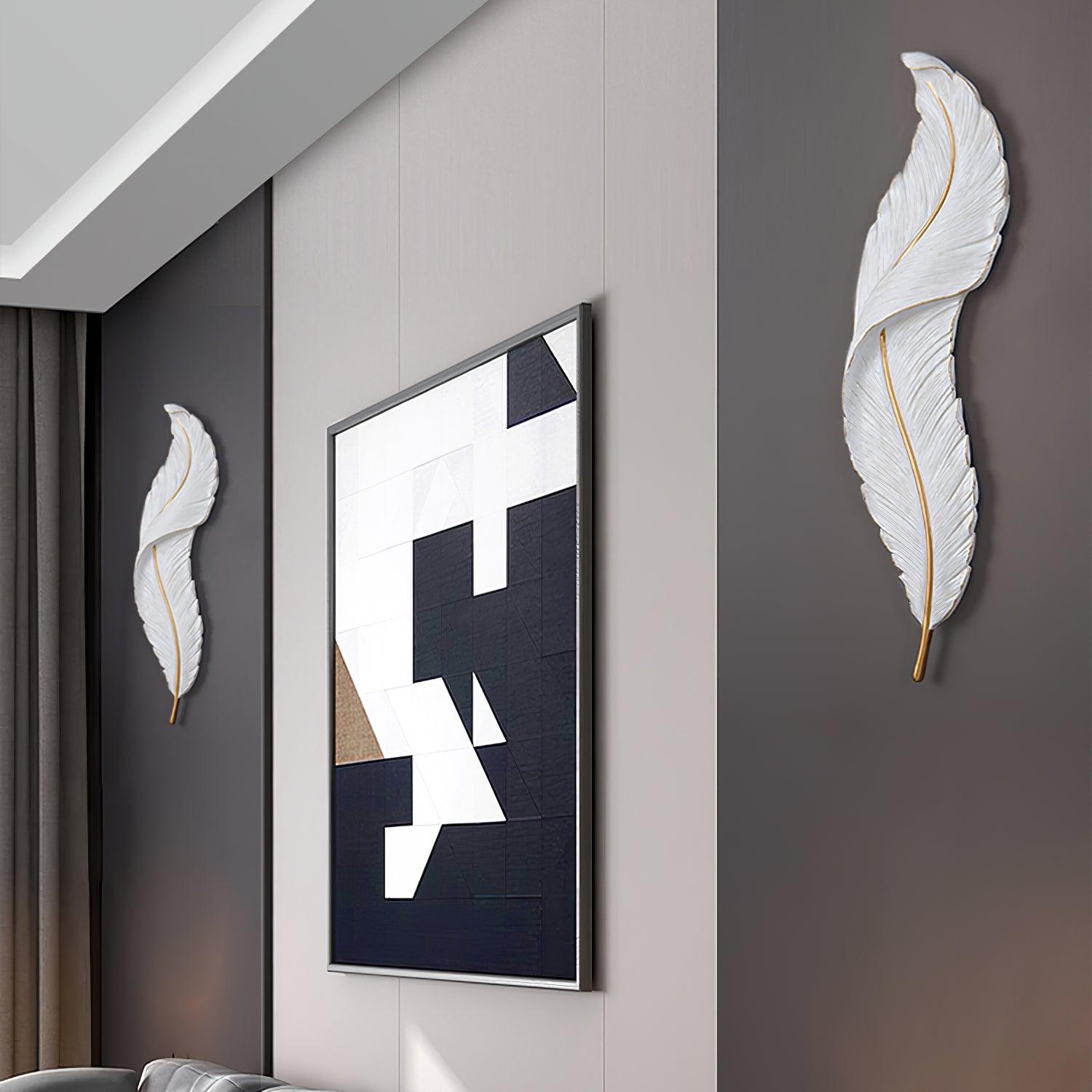 Feather Wall Lamp - Modern Boho Chic Light Fixture for Bedroom, Living Room & Nursery - Soft Ambient Lighting for Cozy Home Decor