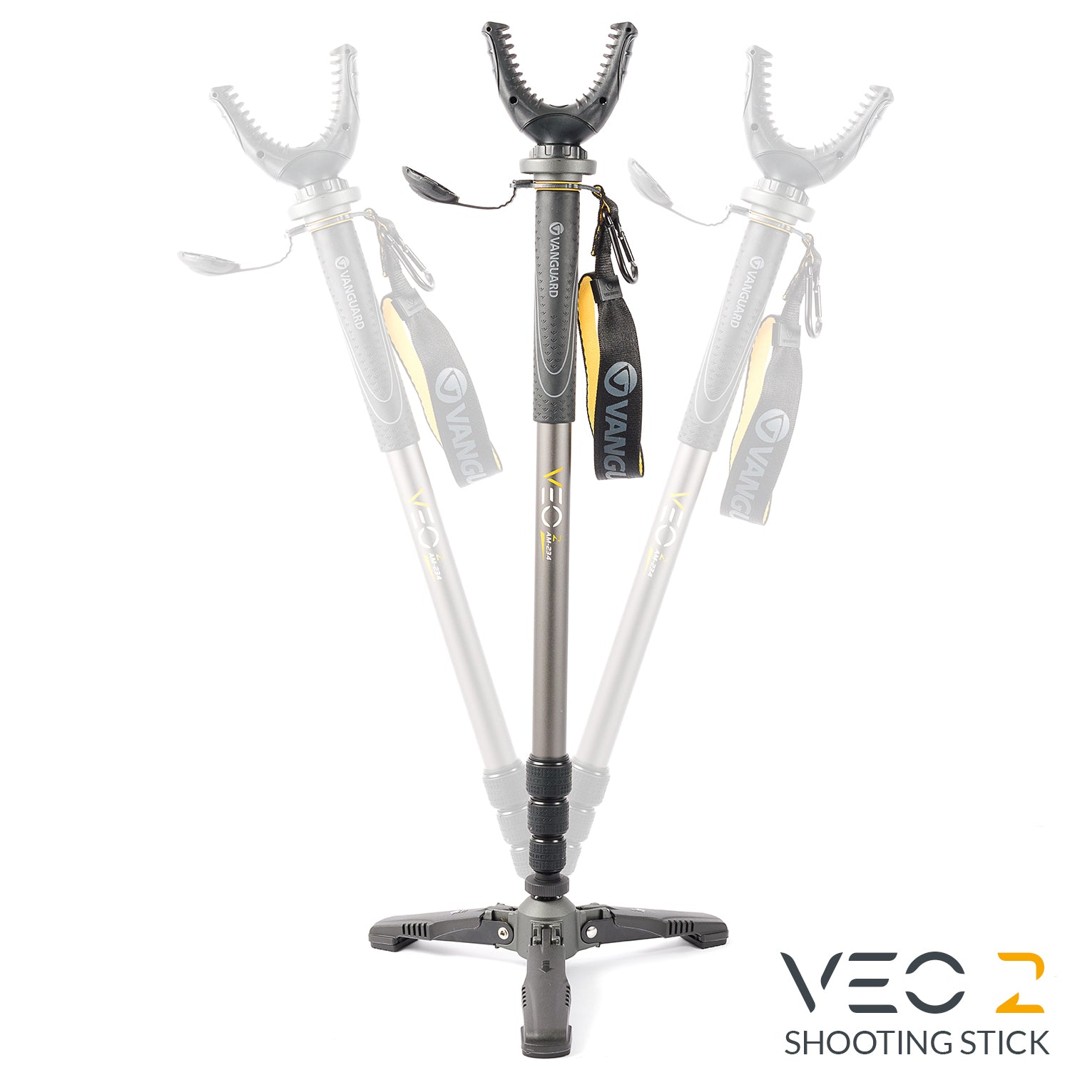 VEO 2 CM 234TU Carbon Fiber Shooting Stick with U Yoke - Lightweight & Durable Hunting Shooting Rest for Outdoor Hunting, Target Practice, and Wildlife Photography