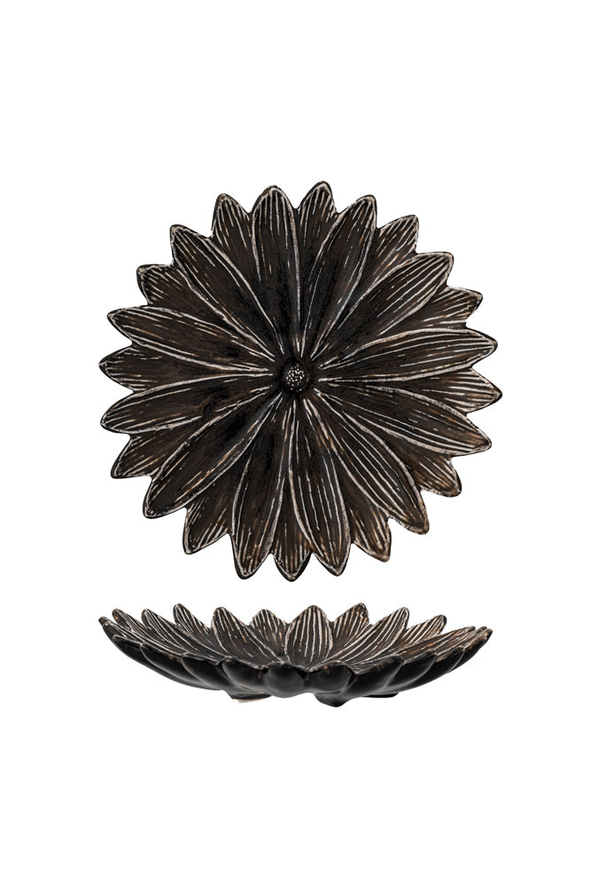 Handmade Ceramic Cocoa Lotus Flower Trinket Dish - Jewelry Holder, Ring Tray & Home Decor for Vanity, Bathroom & Gift Giving