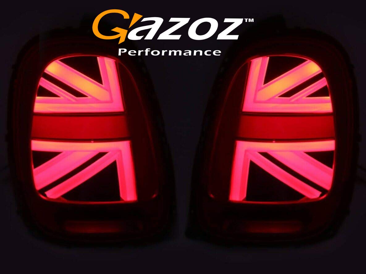LED Tail Lights for 2014-2018 Mini Cooper F56 - UK Union Jack Design with Red Lens - Perfect for Car Customization & Night Driving Safety