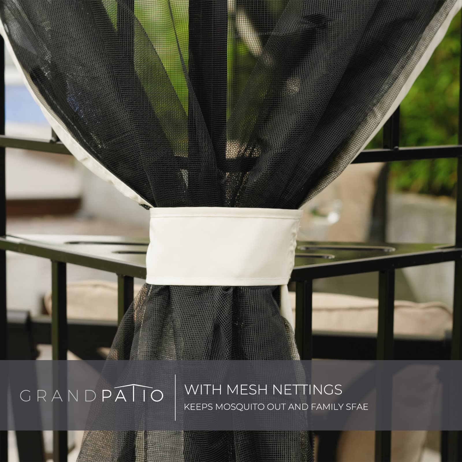 Grand Patio 10x10 FT Outdoor Gazebo with Privacy Screen Mesh Netting - Perfect for Deck, Backyard, Garden & Patio Shade Shelter