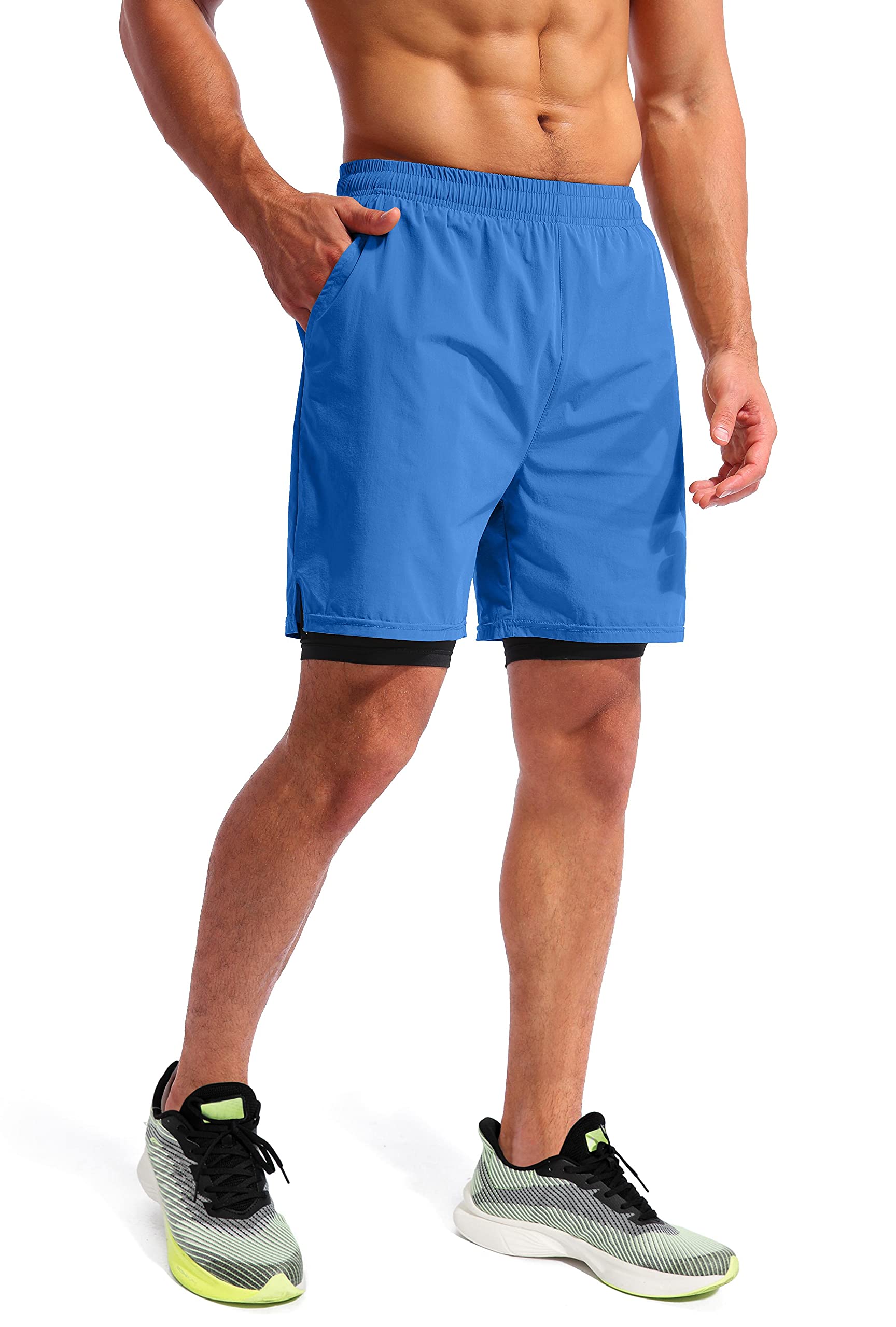 Pudolla Men's 2-in-1 Running Shorts 7