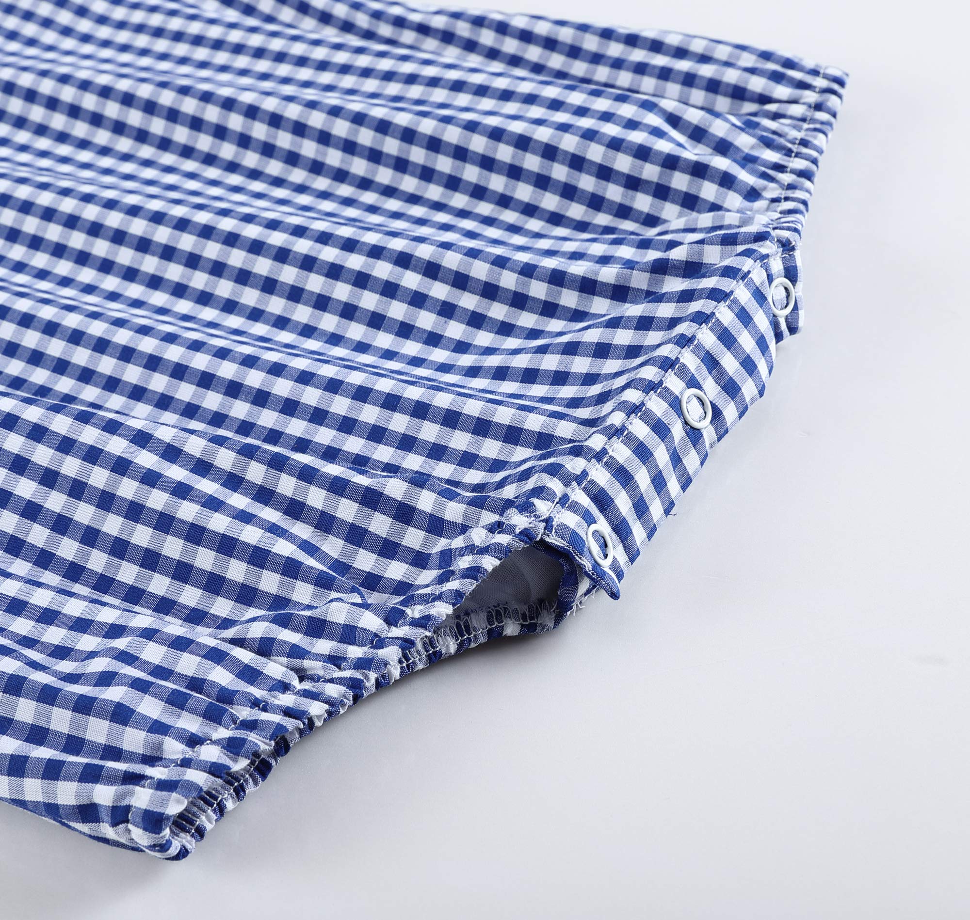 Adorable Baby & Toddler Boys Girls Seersucker Gingham Bubble Romper - Perfect for Summer Playdates, Beach Outings & Family Photos