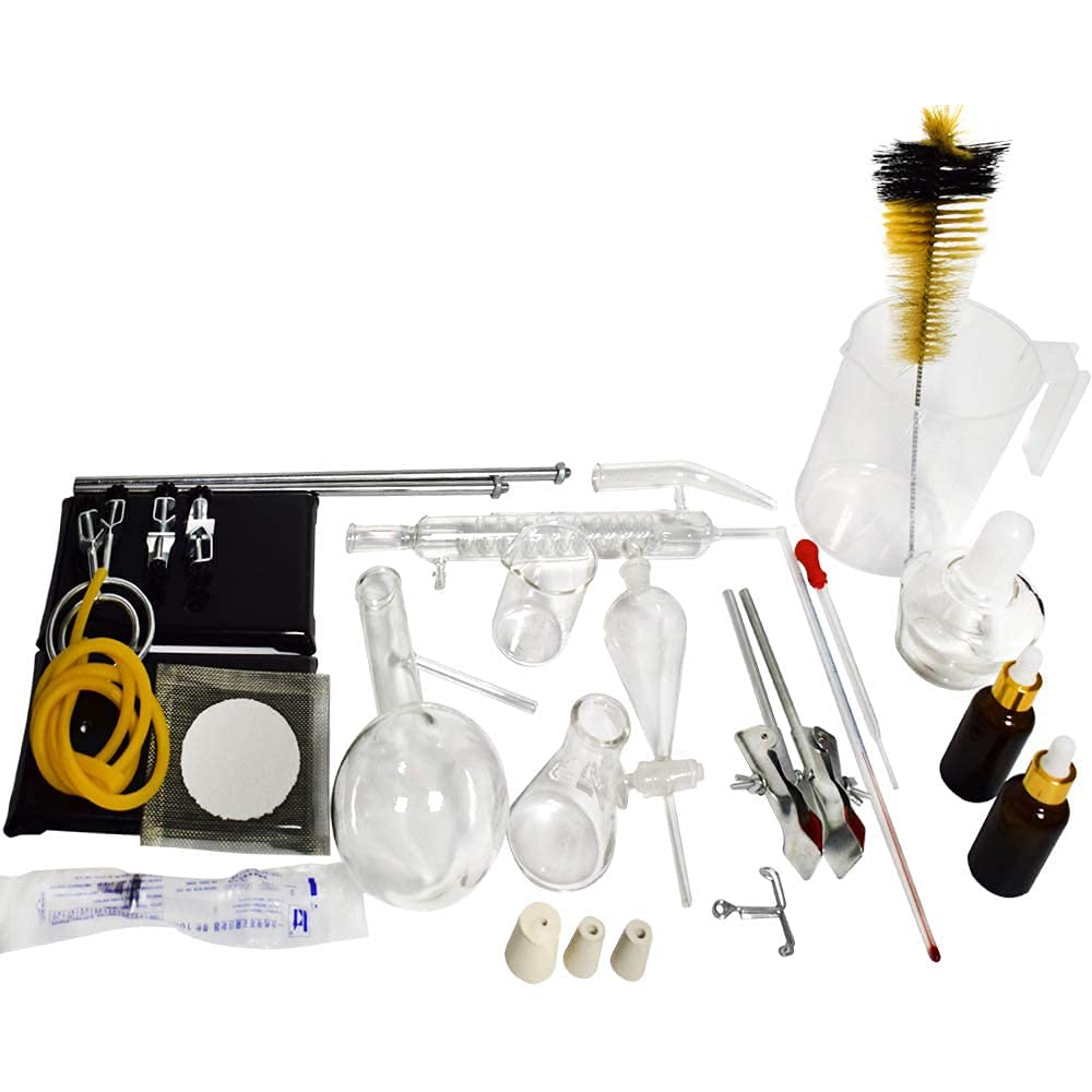 500ml Essential Oil Distiller Kit for Hydrosol & Pure Water | Home Distillation Equipment for Aromatherapy, DIY Skincare & Chemistry Experiments | Perfect for Herbalists, Home Brewers & Science Enthusiasts