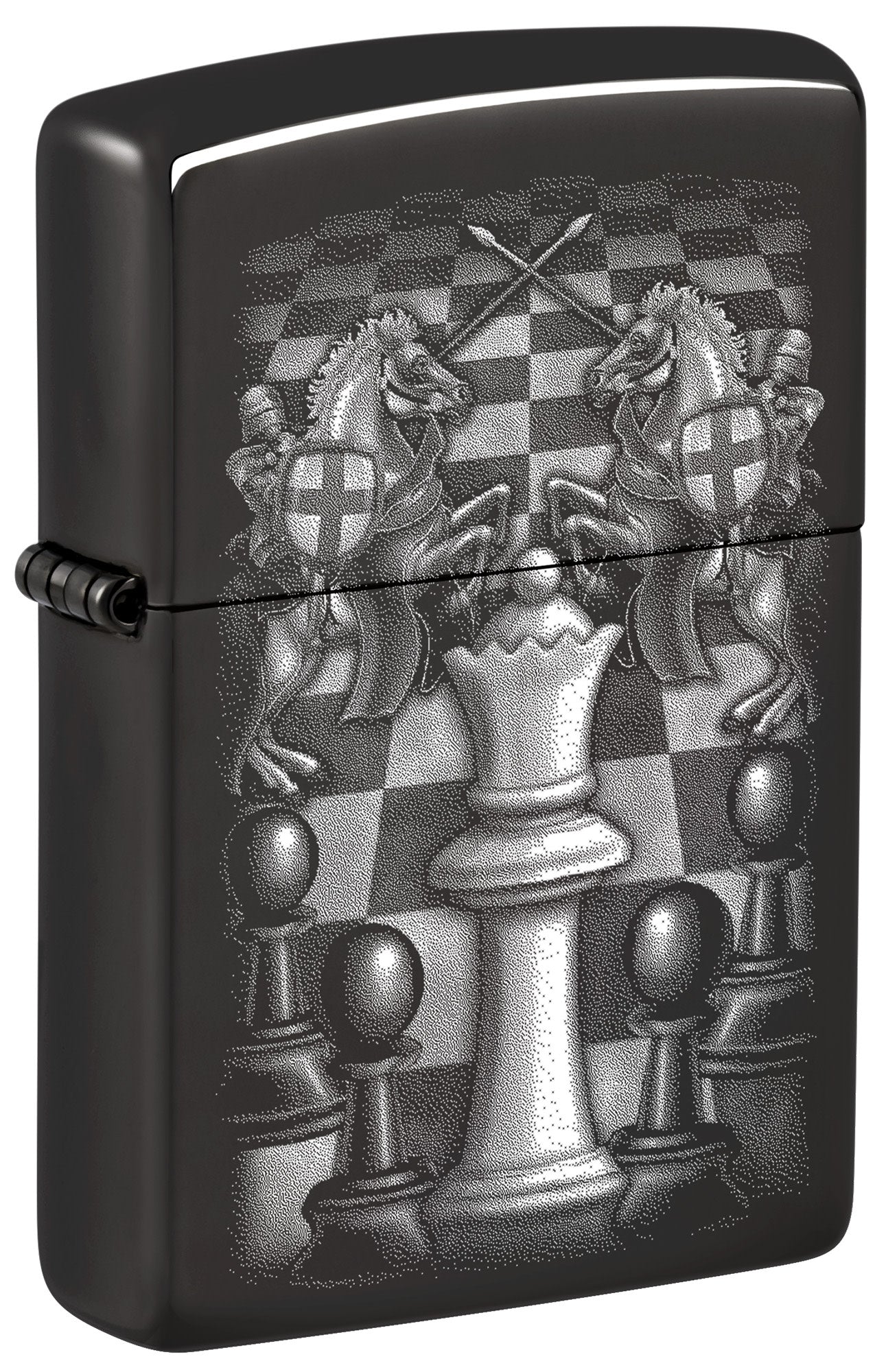 High Polish Black Chess Set - Elegant Chess Board with Photo Image Design - Perfect for Home Decor, Gifts & Game Nights