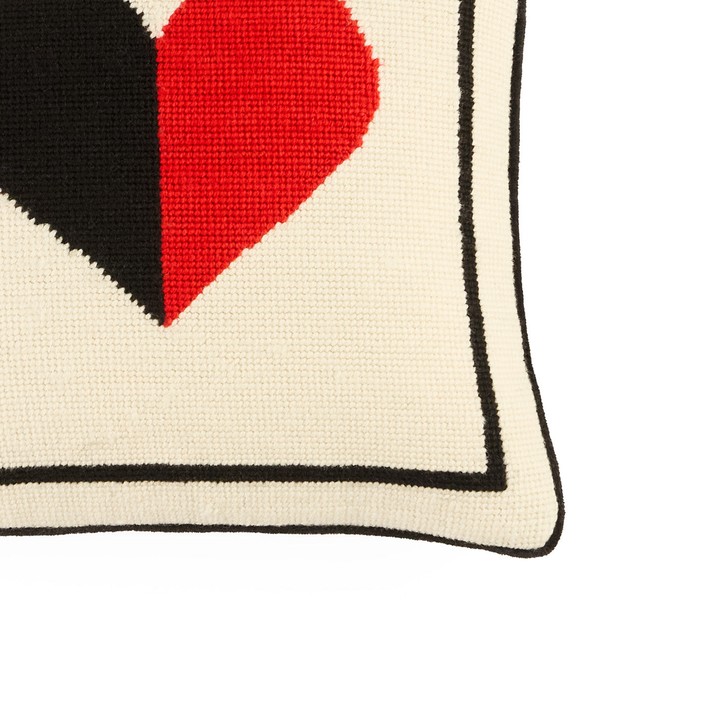 Hearts Needlepoint Pillow - Elegant Handmade Decorative Throw Pillow for Sofa, Bed, Living Room | Perfect for Home Decor, Valentine's Gift & Cozy Accent