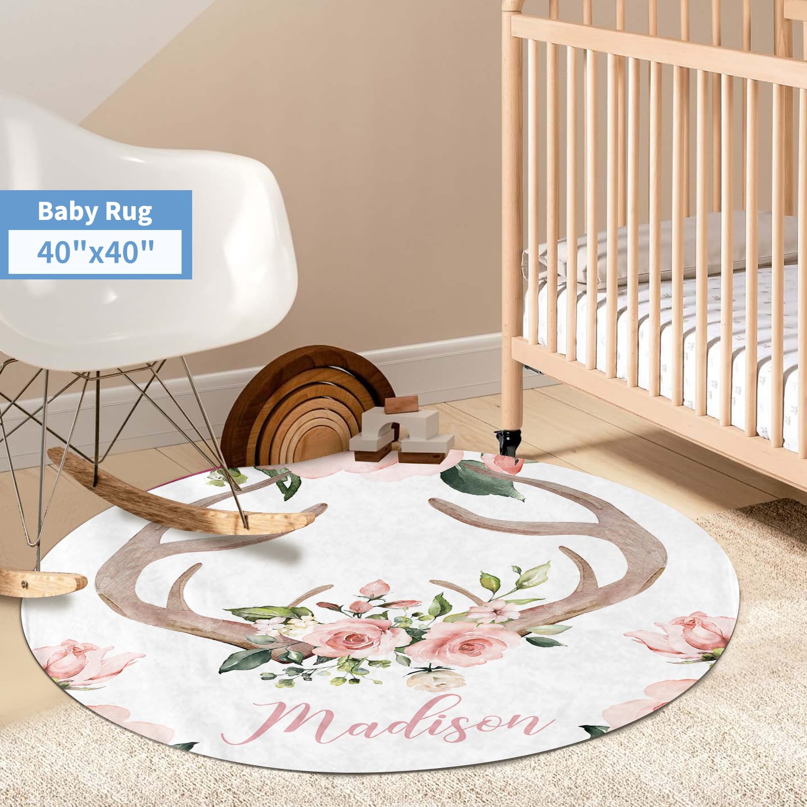 Personalized 5-Piece Baby Crib Bedding Set with Name - Pink Woodland Deer Nursery Set for Baby Girls | Custom Crib Sheets, Blanket & Decor | Perfect Baby Shower Gift & Nursery Essentials for Newborns & Toddlers