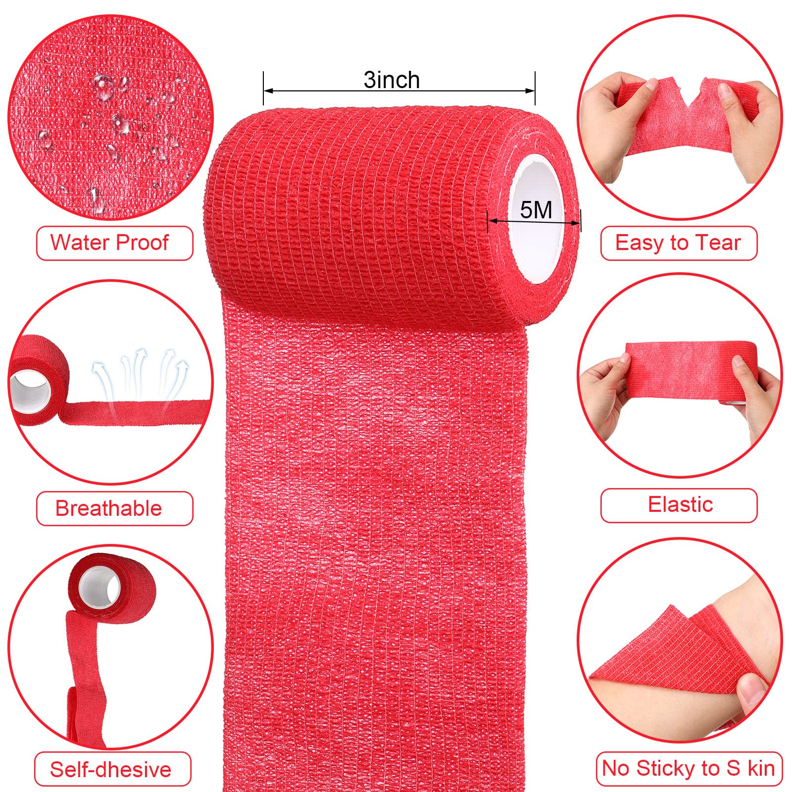 Treela 48 Pack Self Adhesive Wrap Bandages - 3