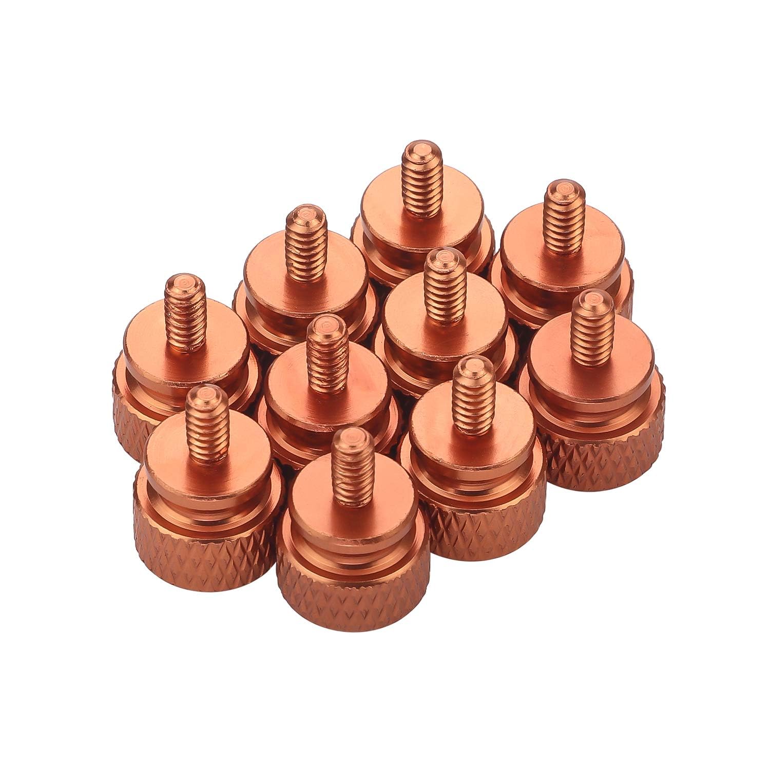 10Pcs Orange Computer PC Case 6-32 Fully Threaded Knurled Thumb Screws - Perfect for PC Builds, Server Racks & DIY Electronics Projects