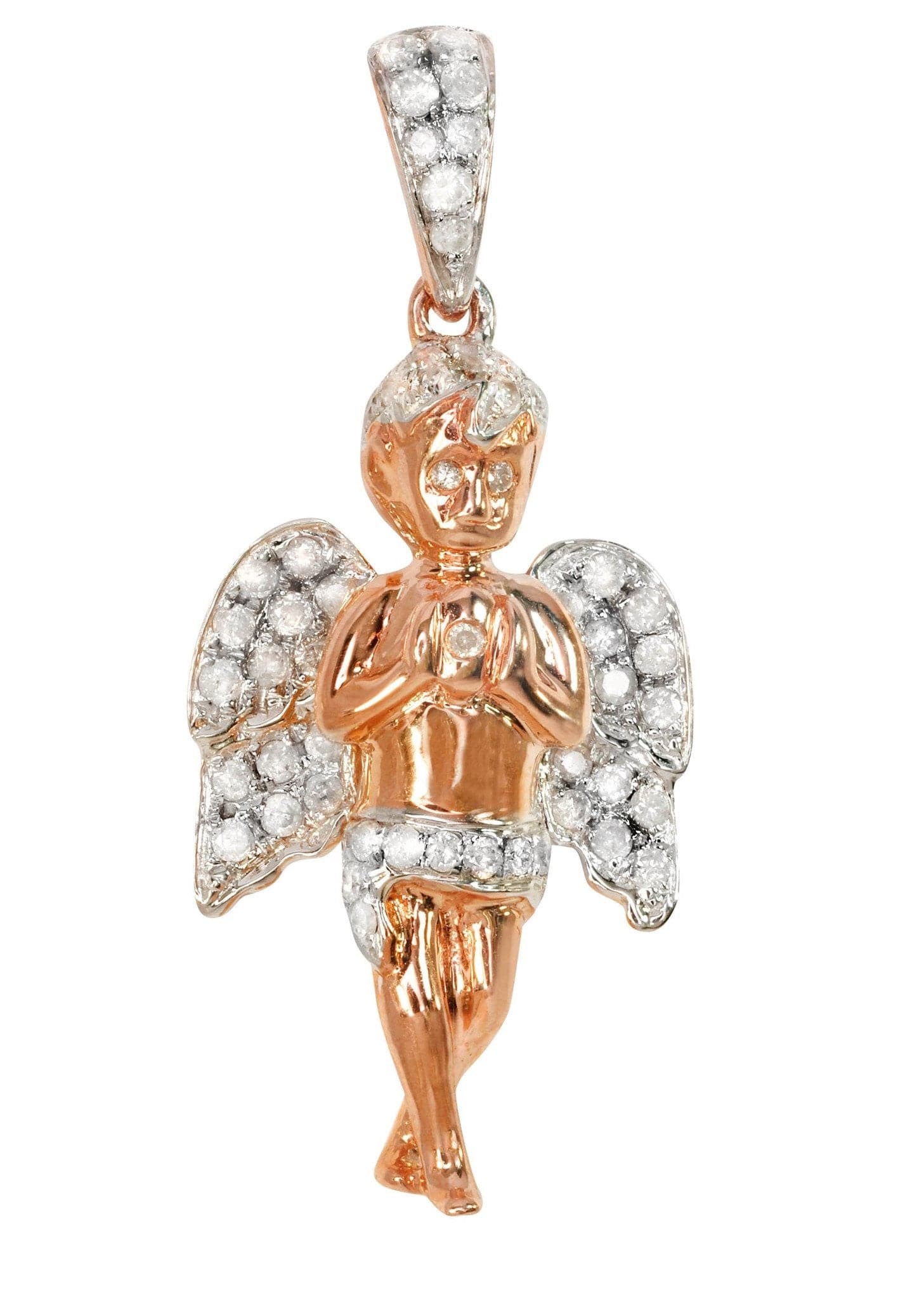 Diamond Angel Pendant Necklace - 3.97g 14K Gold with 0.56 Carat Genuine Diamonds | Elegant Jewelry Gift for Women | Perfect for Anniversaries, Birthdays & Special Occasions