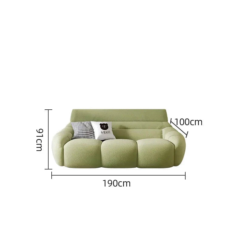Mid Century Modern Lazy Couch Sofa Set - 3-Piece Living Room Furniture for Relaxing & Lounging - Perfect for Small Spaces, Apartments and Cozy Home Decor