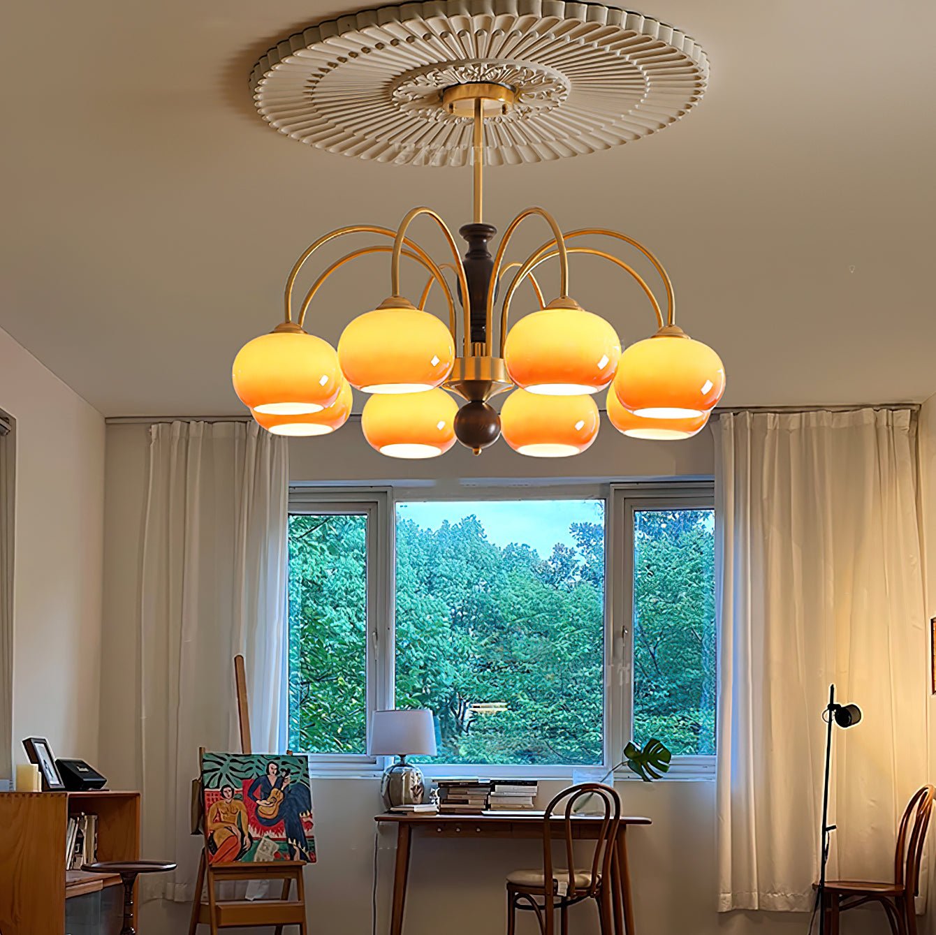 Amberly Arch Chandelier - Modern Crystal Ceiling Light Fixture for Dining Room, Living Room & Bedroom | Elegant Home Lighting Decor