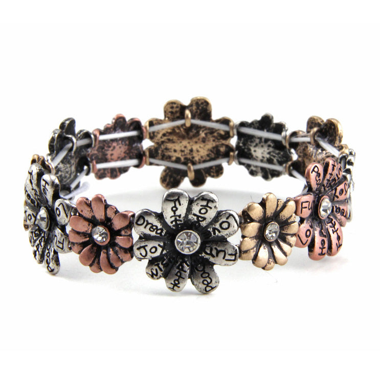 Inspiration Flower Bracelet for Women - Elegant Floral Adjustable Wristband for Casual Wear, Parties & Special Occasions