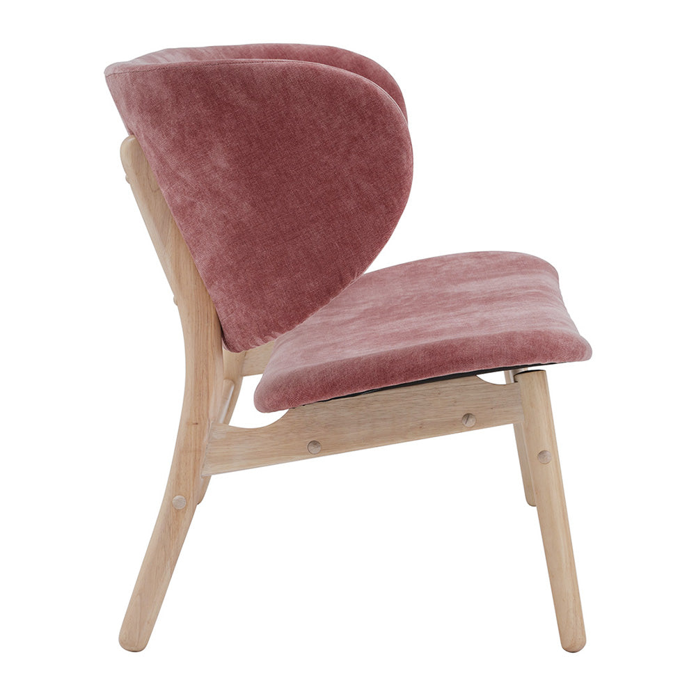 POLARA 2 Seater Lounge Chair - Modern Oak Wood Frame with Salmon Fabric - Perfect for Living Room, Patio or Office Relaxation