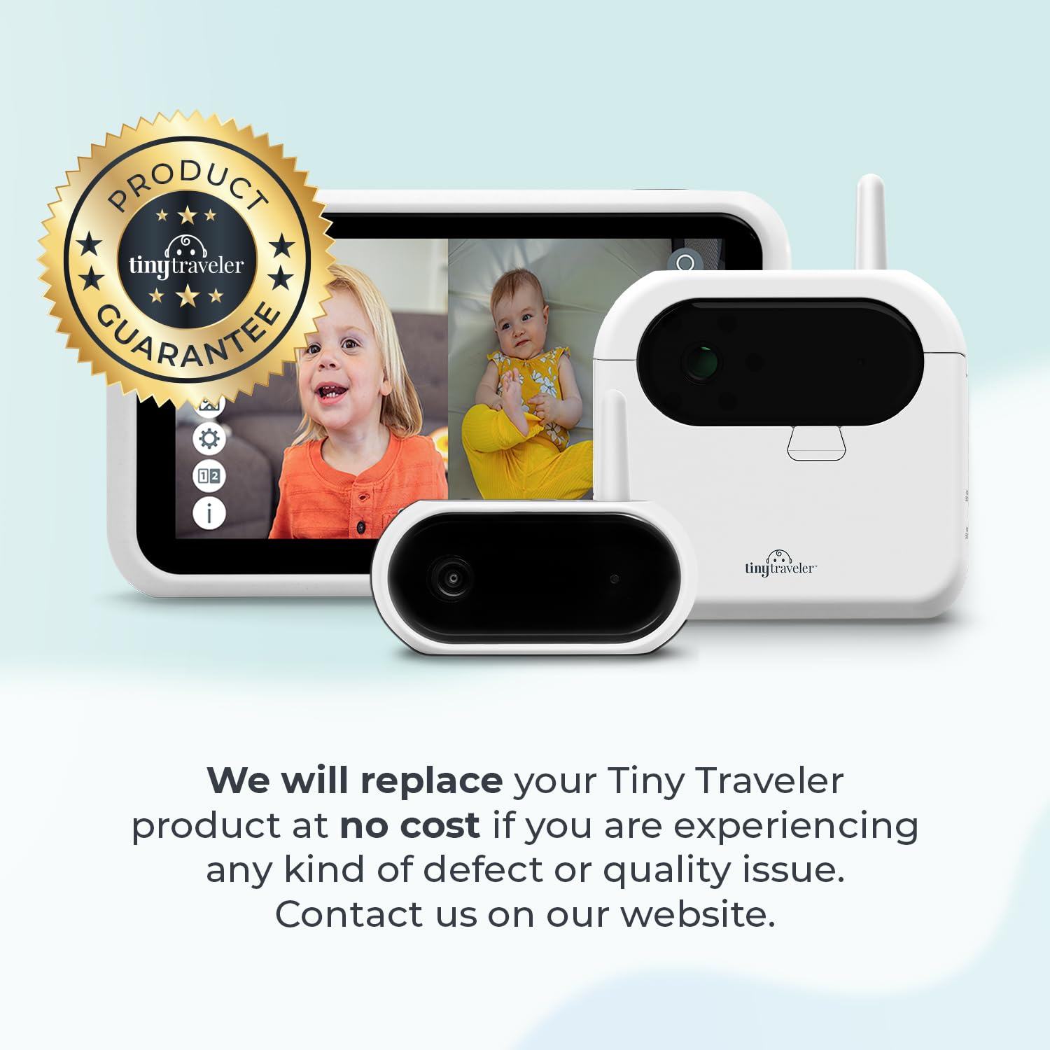 Tiny Traveler AI Smart Wireless Baby Car Monitor with Cry/Laugh/Stand Detection - 1000ft Long Range, Night Vision, Virtual Fence & Lullabies Night Light for Safe Baby Monitoring | Perfect for Road Trips, Daily Commutes & Overnight Travel