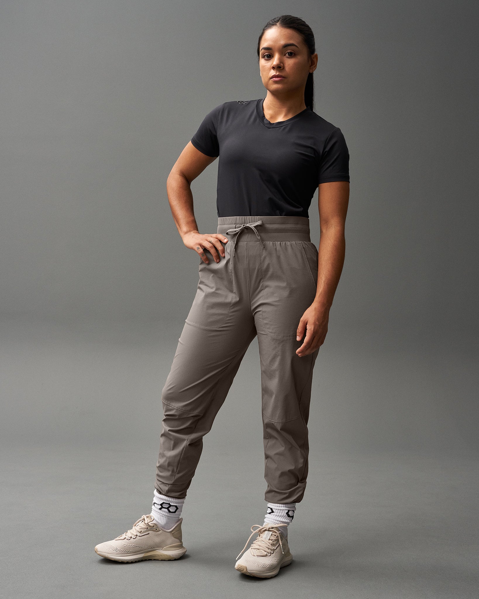 RUDIS Women's Lightweight Tech Jogger Pants - Breathable High-Waisted Yoga Running Workout Pants for Gym, Lounge & Travel