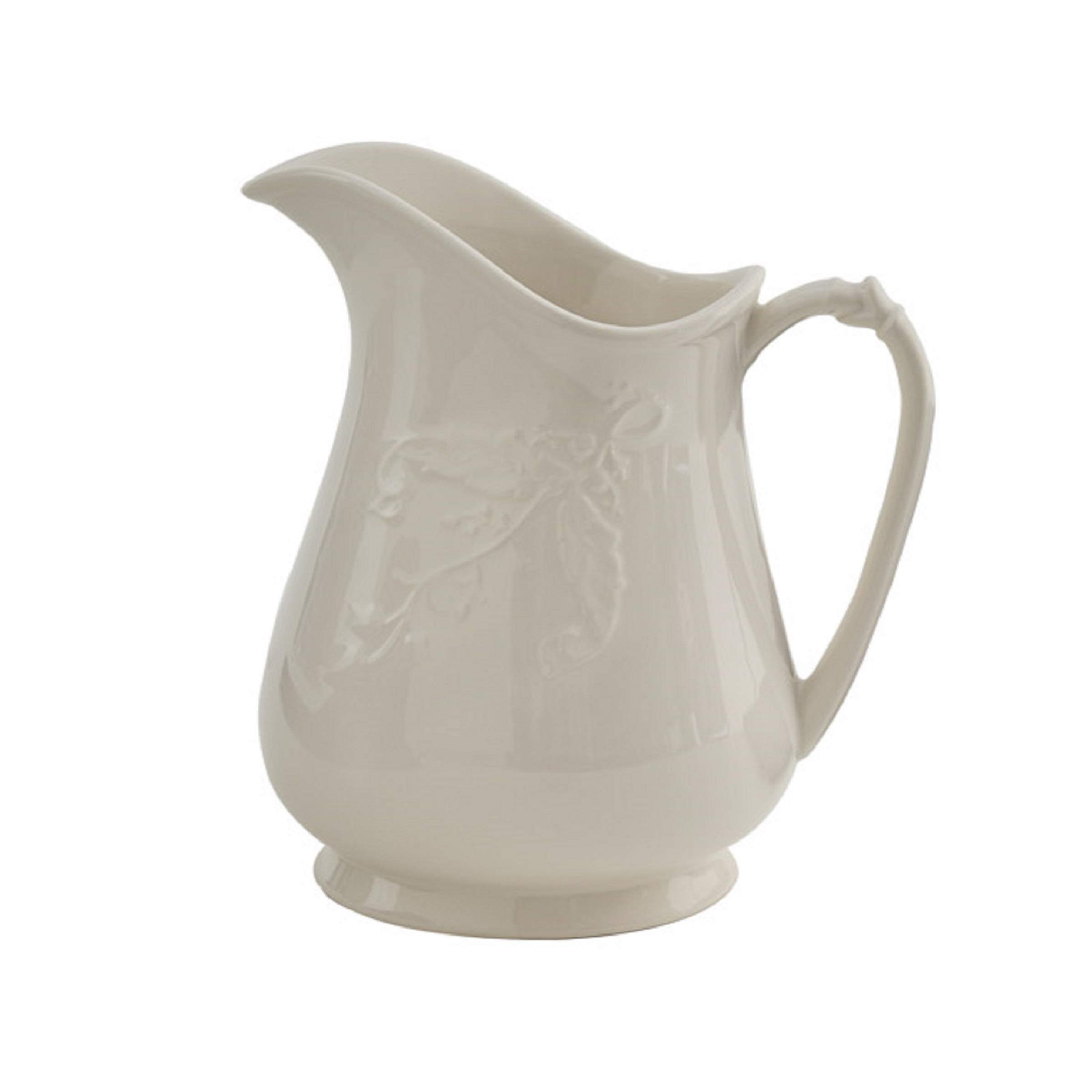 Park Designs Stoneware Lily Of The Valley Pitcher - Elegant Ceramic Water Pitcher for Home Decor, Kitchen & Dining Table Centerpiece, Perfect for Serving Beverages, Iced Tea or Lemonade