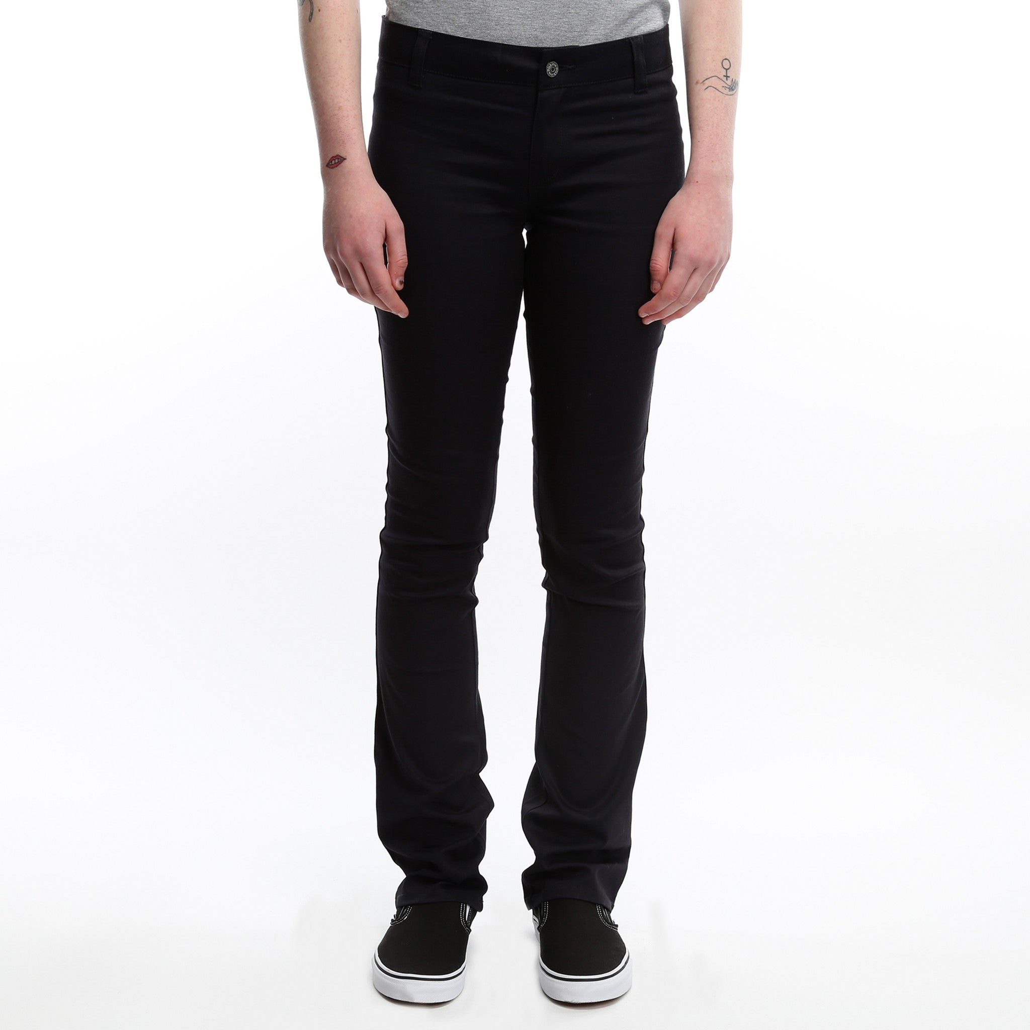 Dickies Women's Classic Straight Leg Work Pants - Navy Blue - Comfortable & Durable for Work, Office & Casual Wear