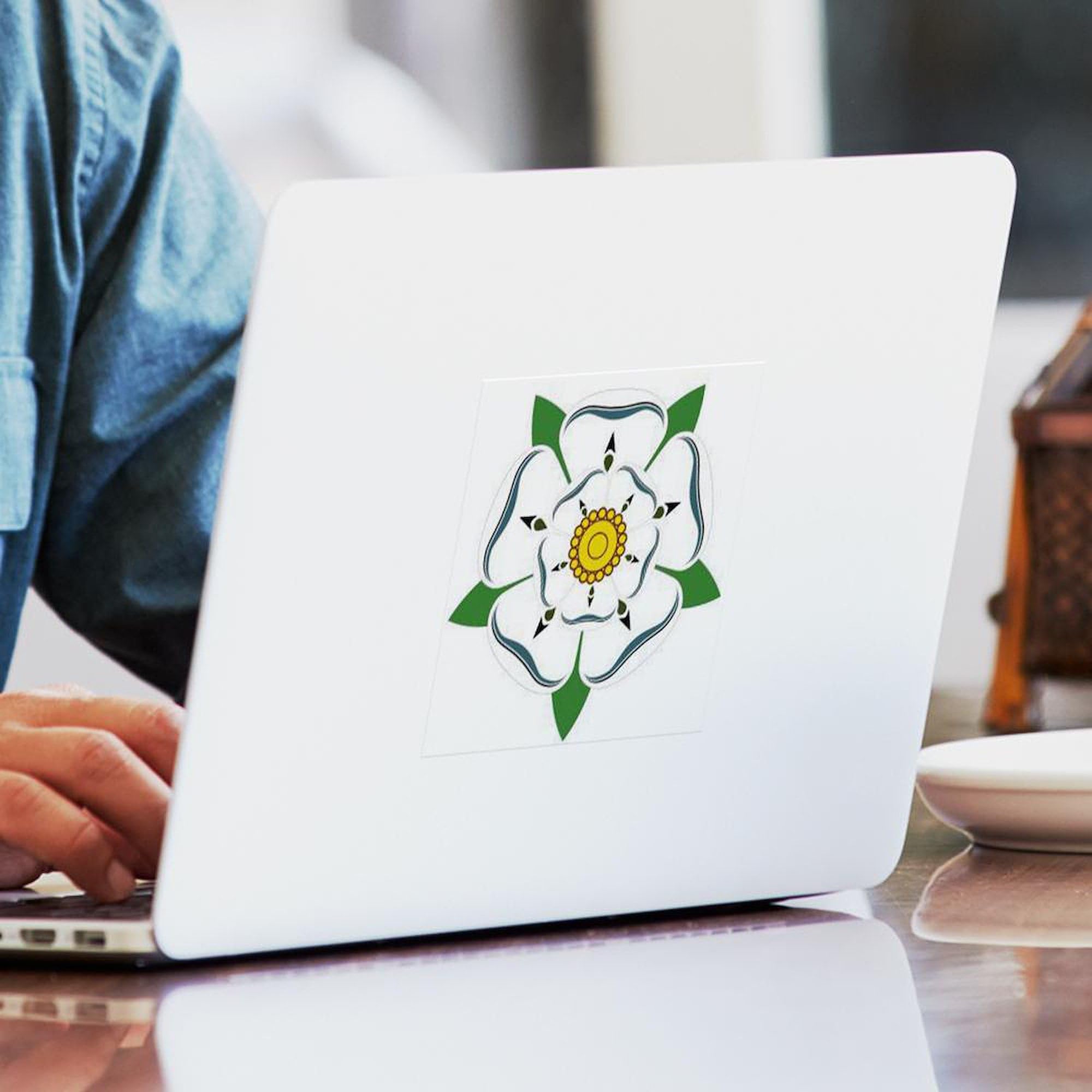 Yorkshire Rose Sticker - Square Bumper Car Decal for Vehicles, Laptops & Windows | CafePress Official | Perfect for UK Pride, Travel Memories & Personalization