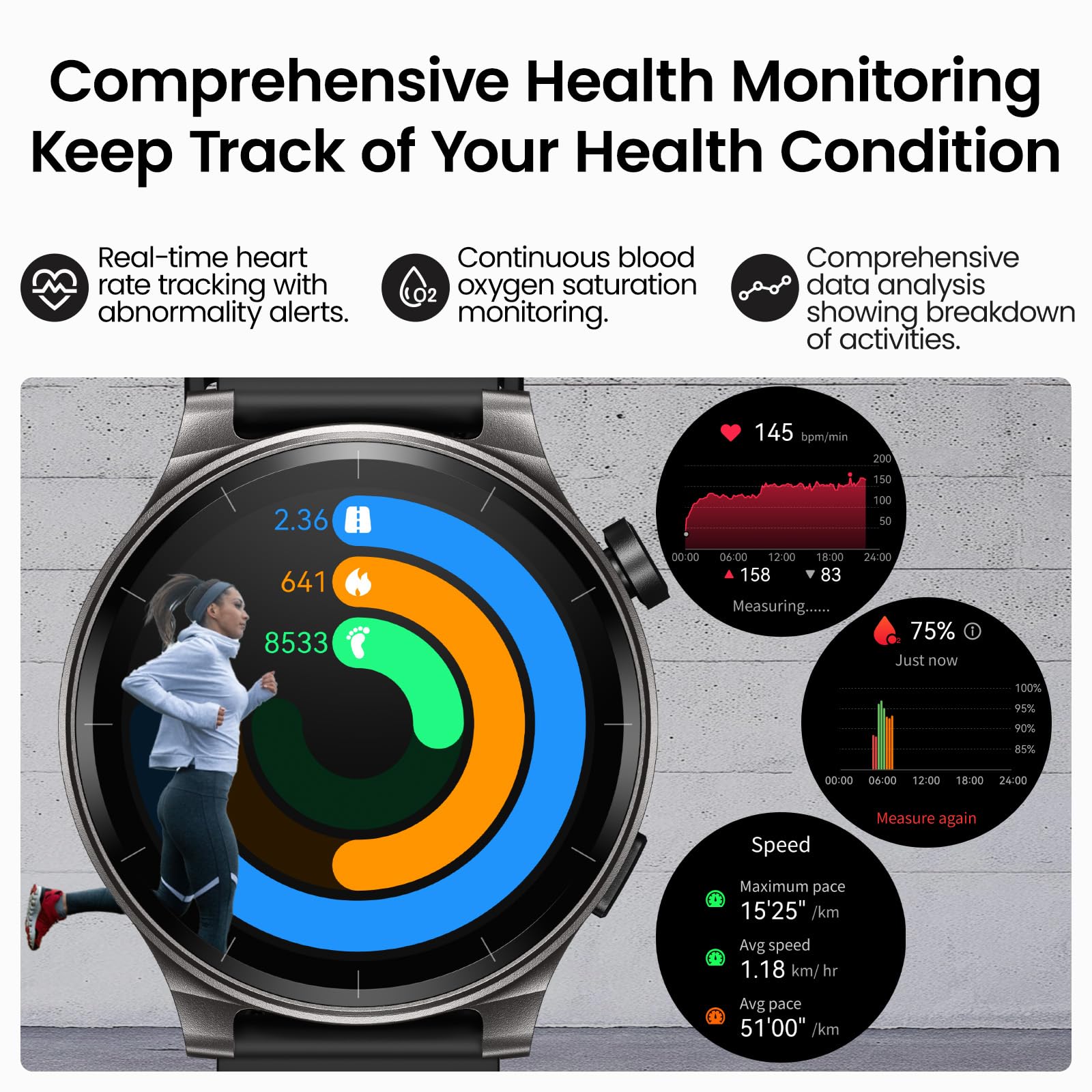 TOZO S5 Smart Watch with AMOLED Display - 1.43