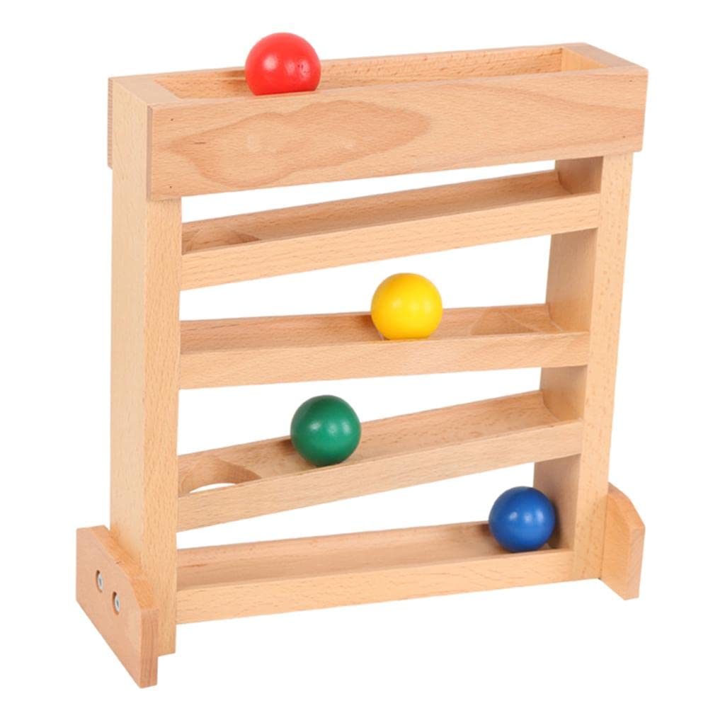 Montessori Wooden Ball Racer Ramp Track Set - Educational Toys for Toddlers Age 2+ | STEM Learning Toy for Boys & Girls | Perfect Birthday Gift for Kids | Indoor Play & Early Childhood Development Activity