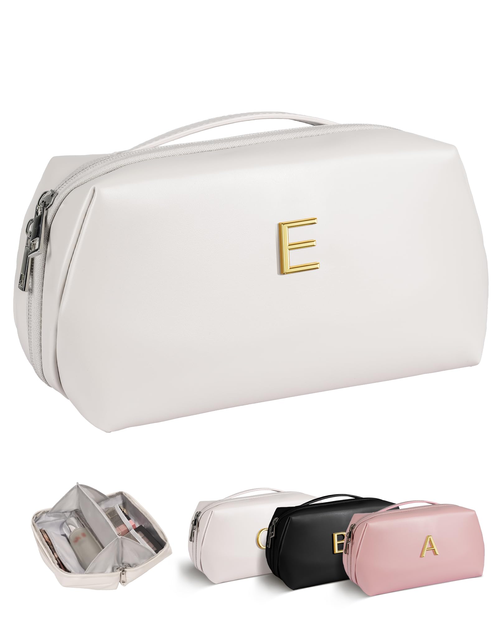 Personalized Waterproof Makeup Bag with Dividers - Perfect Easter, Wedding, Graduation, Teacher Appreciation & Mother's Day Gift for Teen Girls & Women - Great for Travel, Cosmetics Storage & Daily Organization