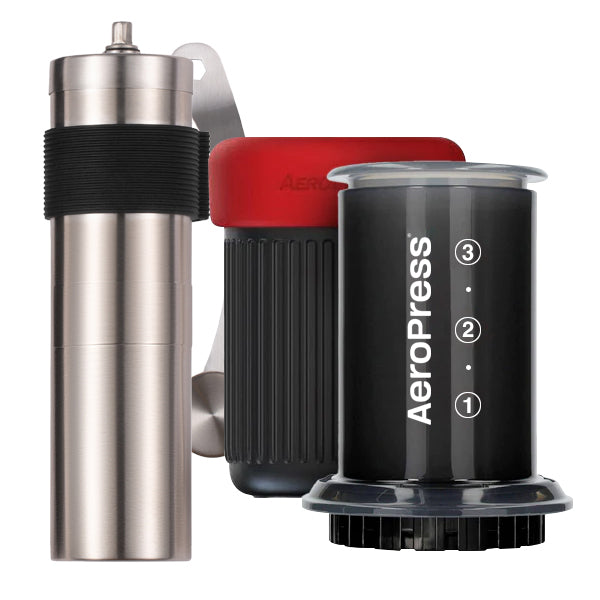 AeroPress Go Portable Travel Coffee Maker Starter Kit - Compact & Lightweight for Camping, Hiking, and Office Use