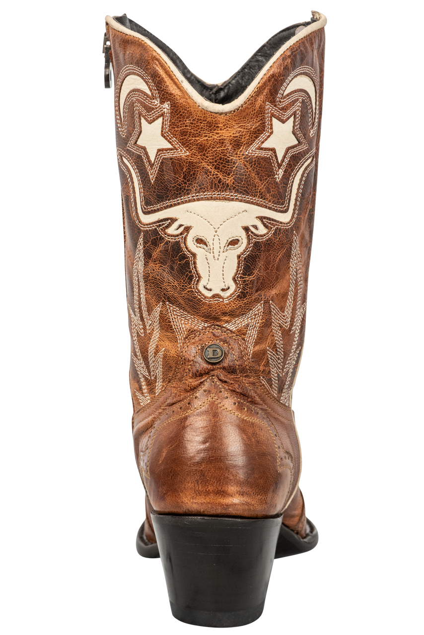 Old Gringo Double D Longhorn Cowgirl Boots - Western Brown Leather Boots for Women | Perfect for Country Dancing, Rodeos & Western Fashion