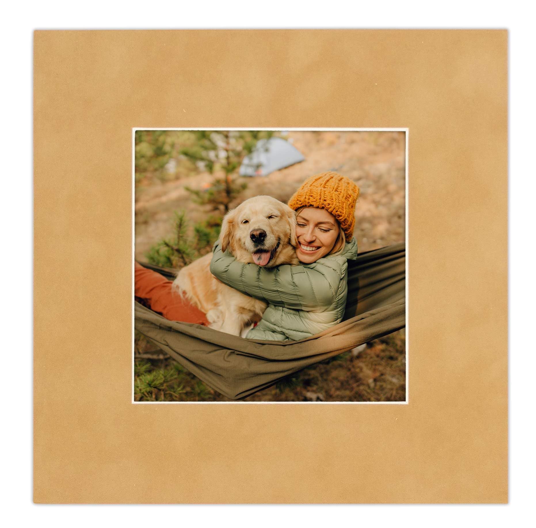 24x36 Inch Beige Suede Picture Mat Board - Precut Bevel Cut Mat for 20x30 Photos & Artwork - Acid Free Backing Board Included - Perfect for Framing, Scrapbooking & Home Decor Display