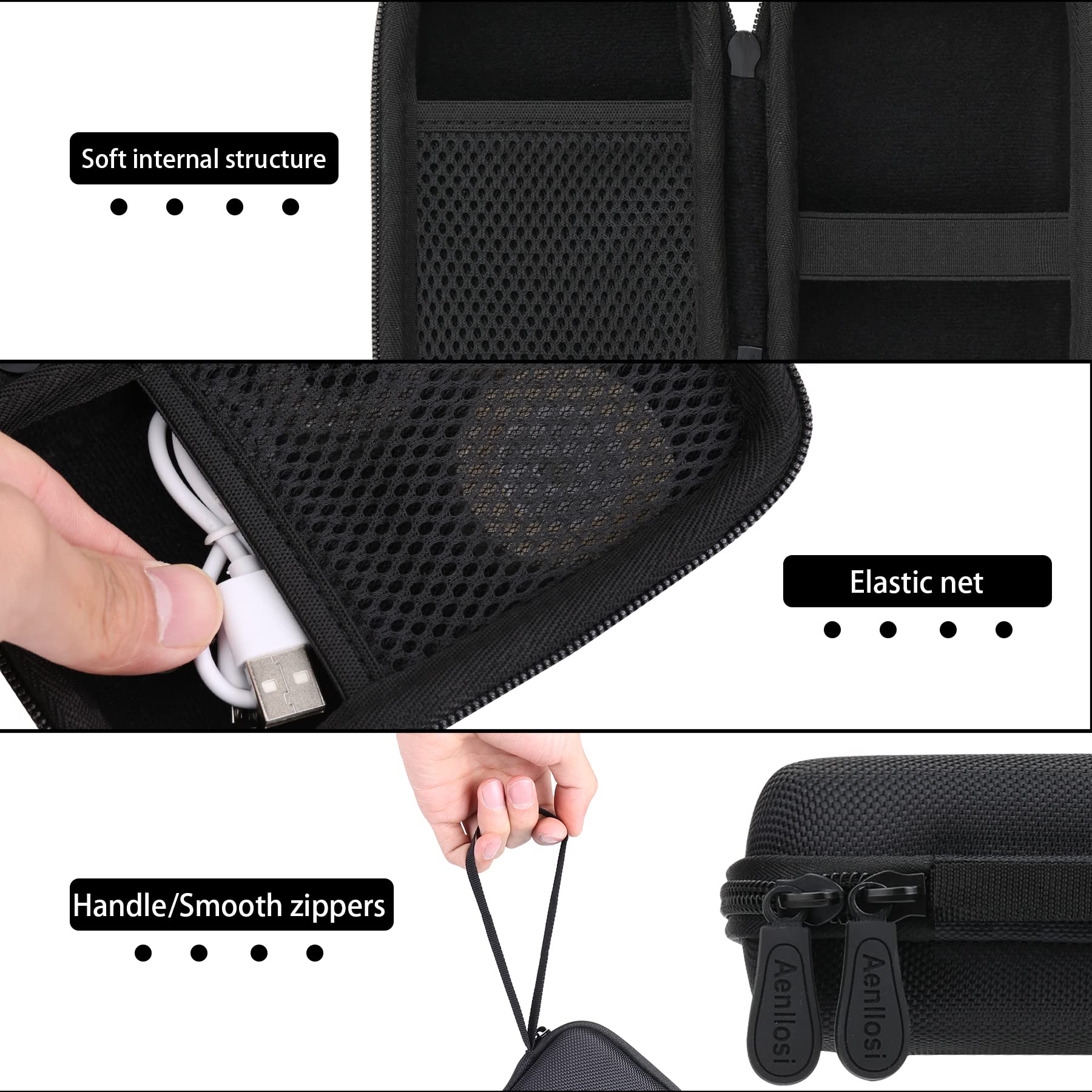 Aenllosi Hard Storage Case for Phomemo D30 Bluetooth Mini Label Printer - Protective Cover, Travel & Office Organizer (Black) - Perfect for Home, Office & On-the-Go Labeling Needs