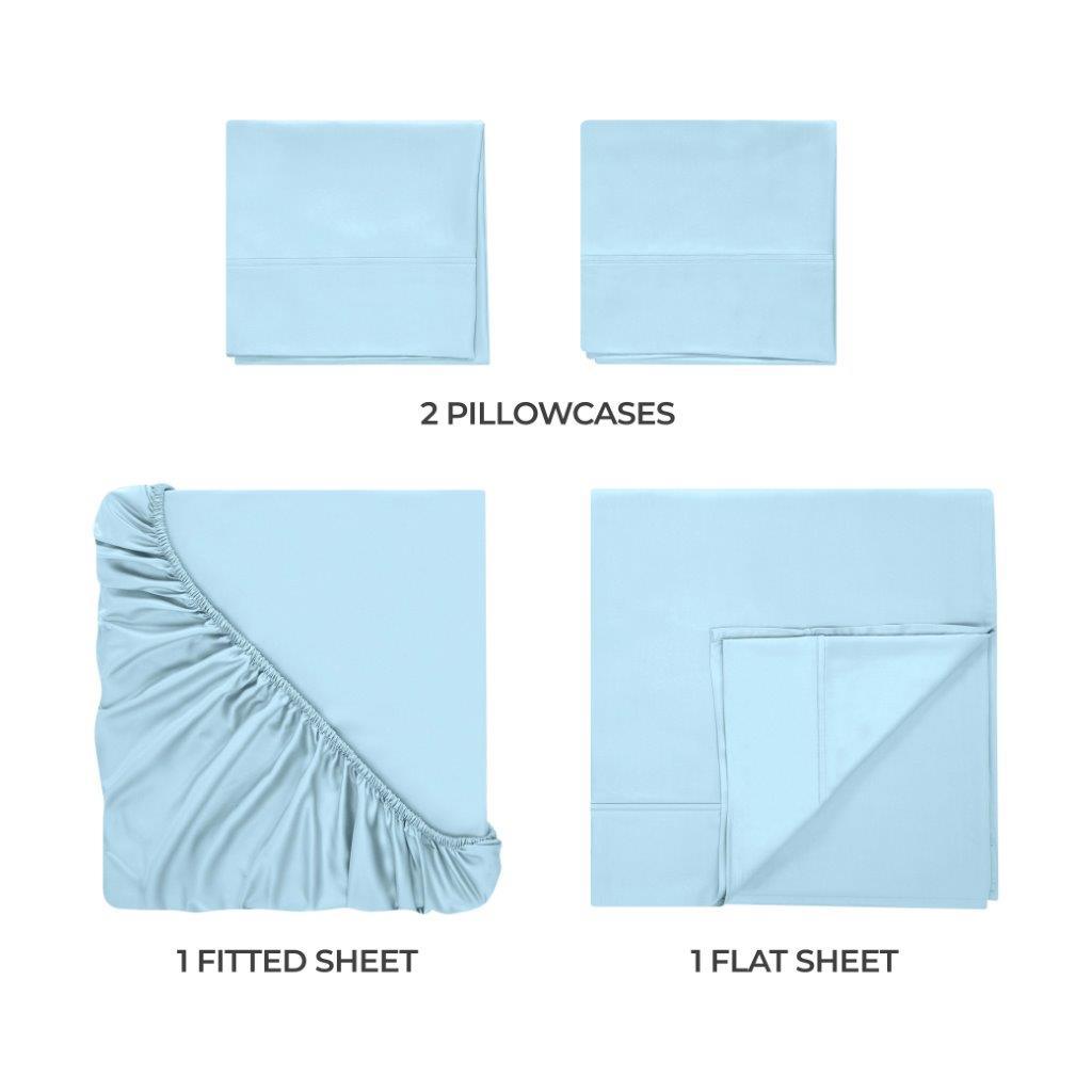 300 Thread Count Modal From Beechwood Extra Deep Pocket Sheet Set - Ultra Soft & Breathable Bedding for Queen/King Size Mattresses - Perfect for Luxury Hotels, Guest Rooms & Master Bedrooms