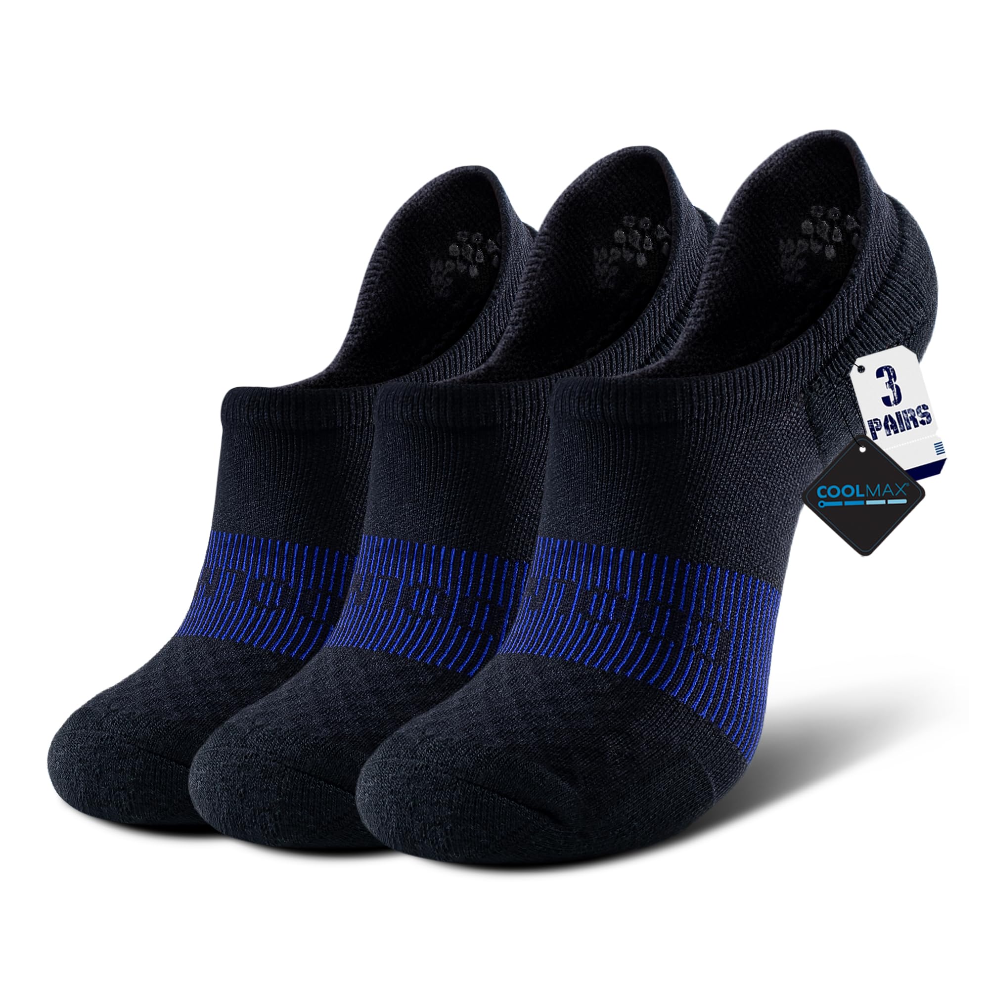 BRISIRA Coolmax Bamboo Viscose Kids No Show Socks - Breathable Compression Athletic Running Socks for Boys & Youth - Cushioned Ankle Support for Sports & Daily Wear