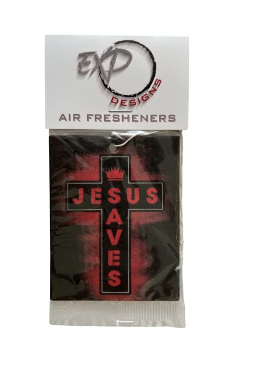 Jesus Saves Car Air Freshener - Christian Religious Car Accessory for Odor Elimination - Perfect for Daily Commute, Road Trips & Church Goers