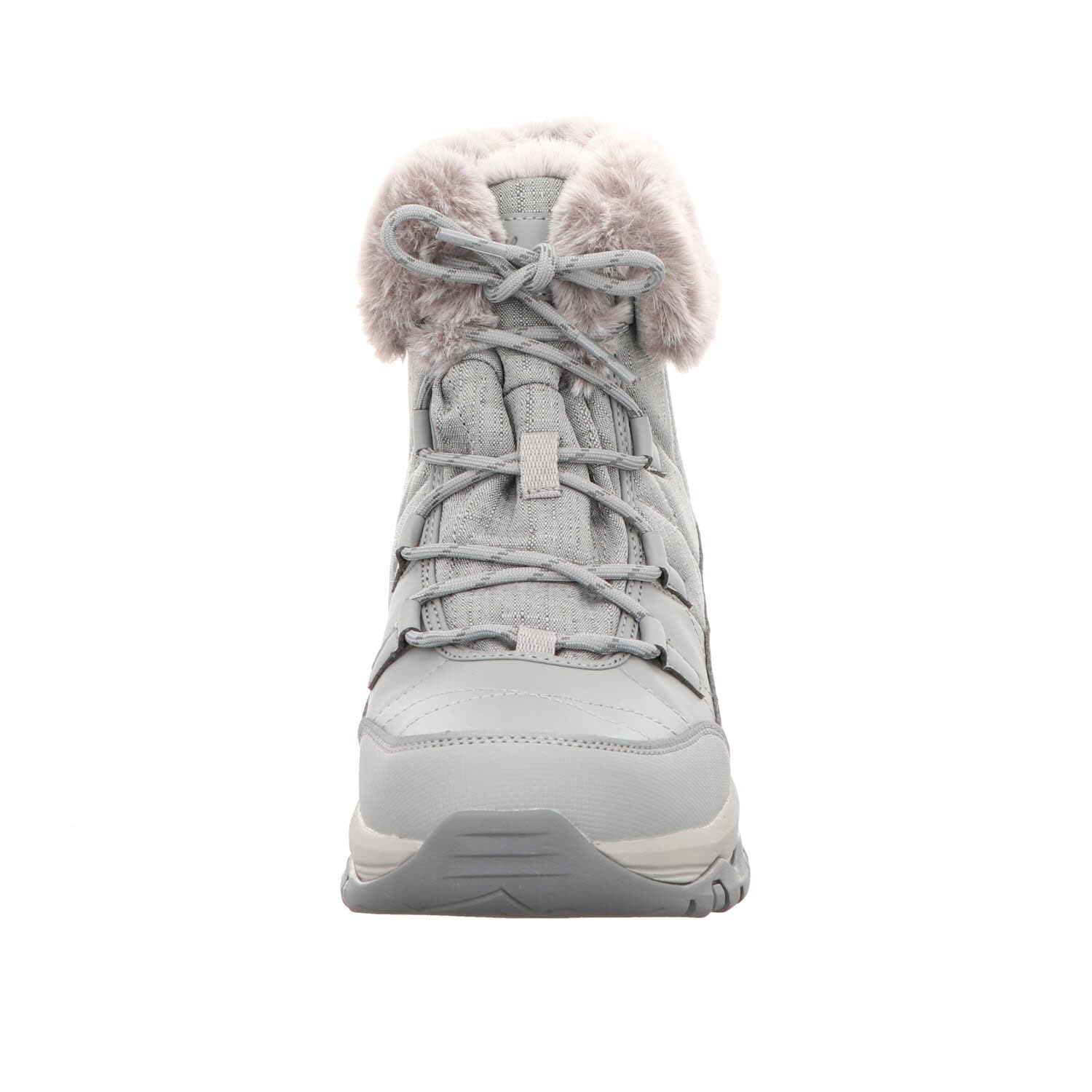 Skechers Women's Trego Winter Waterproof Ankle Boots with Fur Collar - Warm Grey Snow Boots for Cold Weather, Outdoor Walking & Winter Fashion