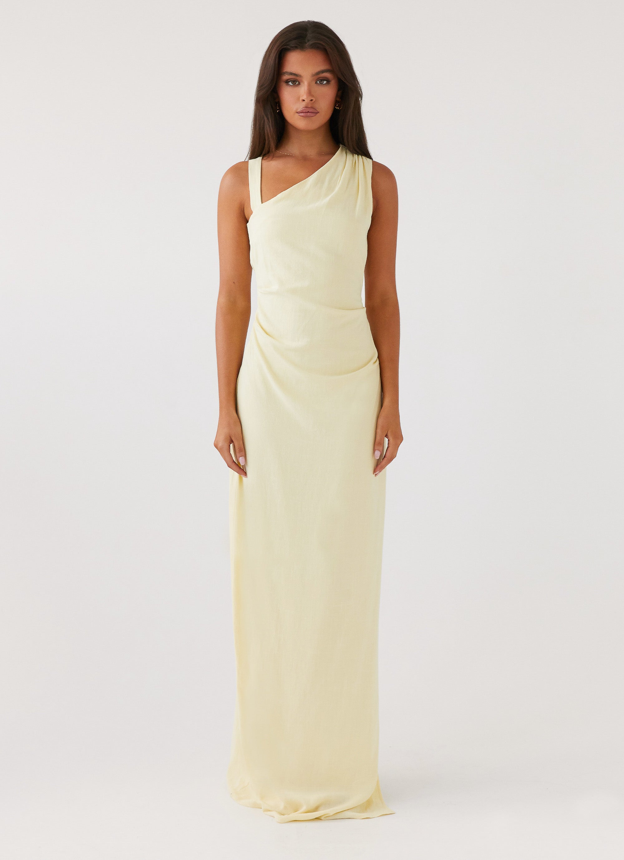 Daffodil Charm Linen Maxi Dress - Sunflower Yellow Flowy Summer Dress for Women | Beach Wedding, Vacation, Boho Chic Outfit