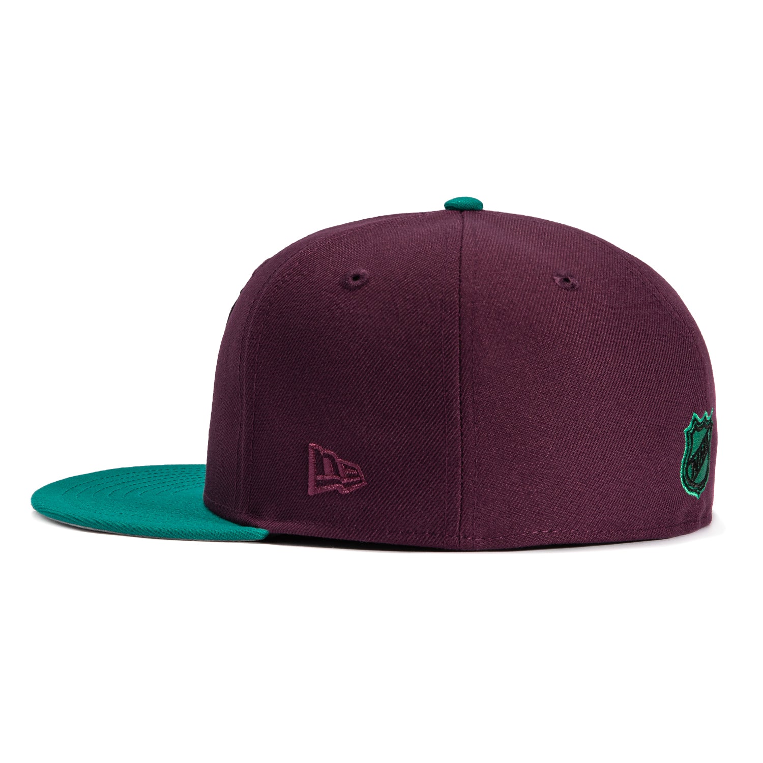 New Era 59Fifty Anaheim Ducks Snapback Hat - Maroon & Teal Color NHL Hockey Cap for Men & Women - Perfect for Games, Fan Gear & Streetwear Fashion