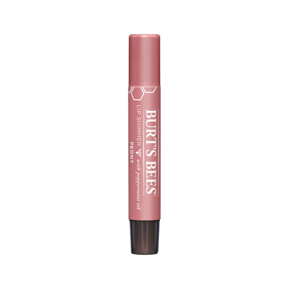 BURT'S BEES Lip Shimmer Peony - Moisturizing Tinted Lip Balm with Natural Beeswax & Vitamin E | Perfect for Everyday Wear & Natural Makeup Looks