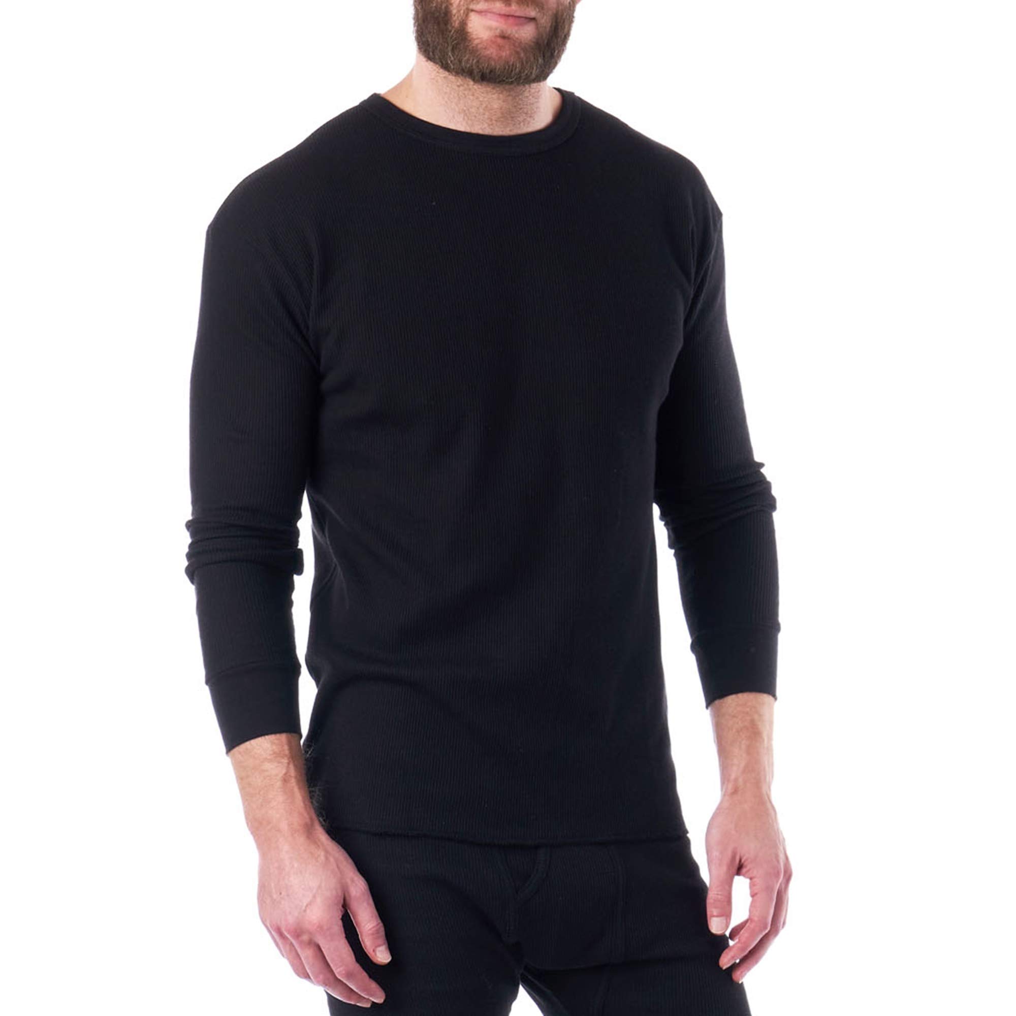 Alpine Swiss Men's Thermal Long Sleeve Henley Shirt - Waffle Knit Crew Neck Base Layer for Cold Weather - Perfect for Winter Hiking, Skiing & Outdoor Activities