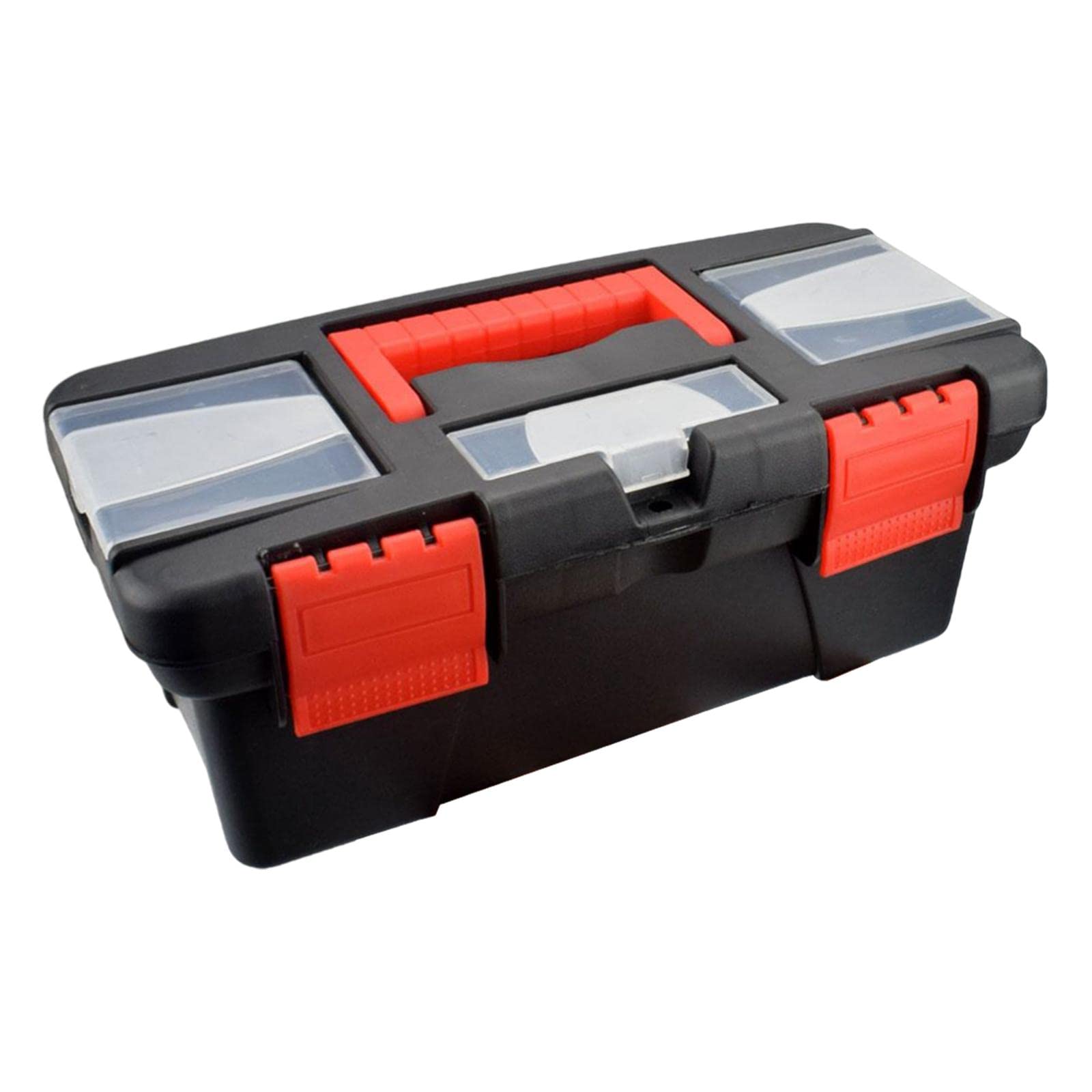 Gazechimp Red Plastic Tool Box - Durable Household & Hardware Storage Organizer for Car Trunk, Office, Home & Outdoor Use | Perfect for DIY Projects, Car Repairs & Workspace Organization