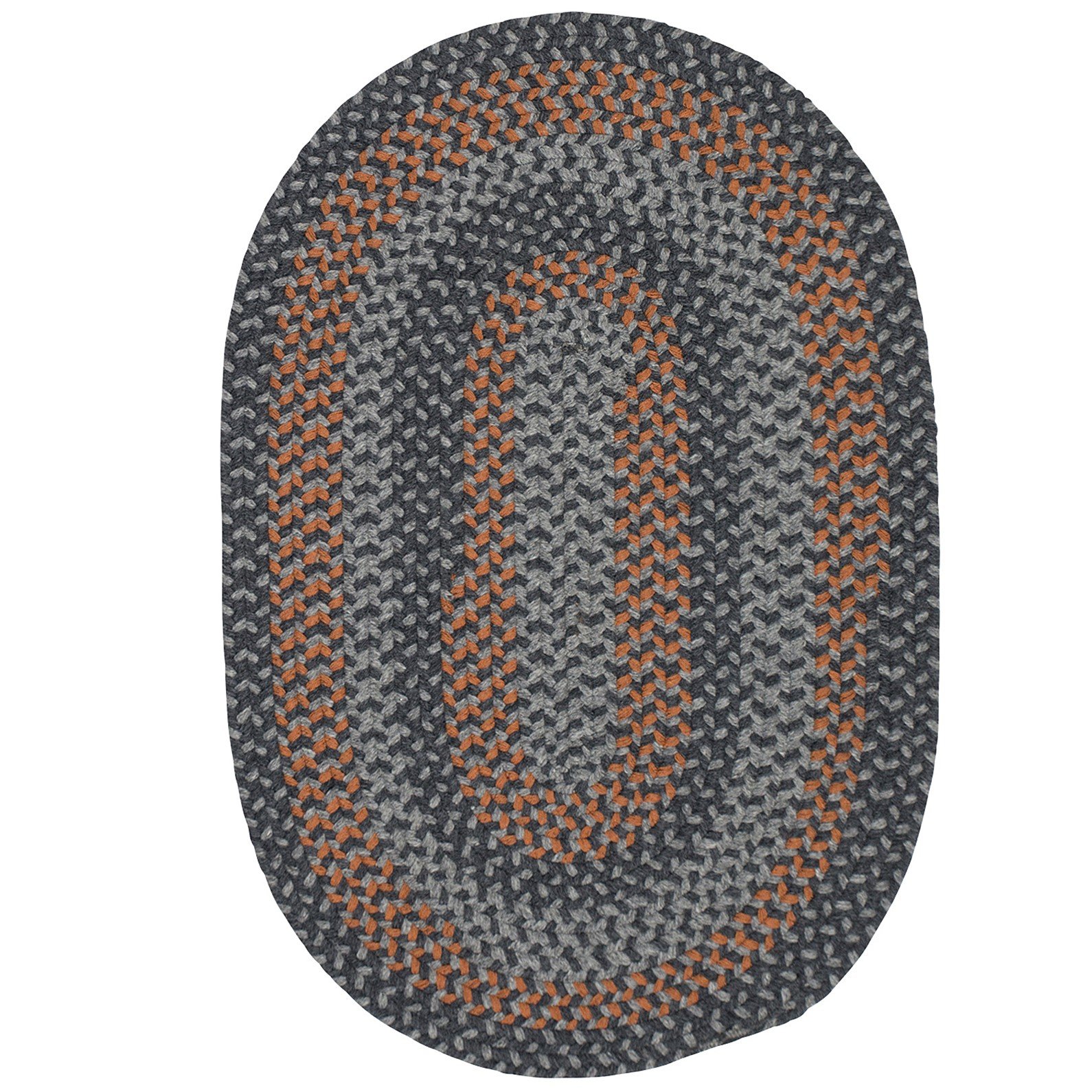 Walden R144X144 12' x 12' Round Area Rug in Charcoal & Orange - Perfect for Living Room, Bedroom, or Outdoor Patio Decor