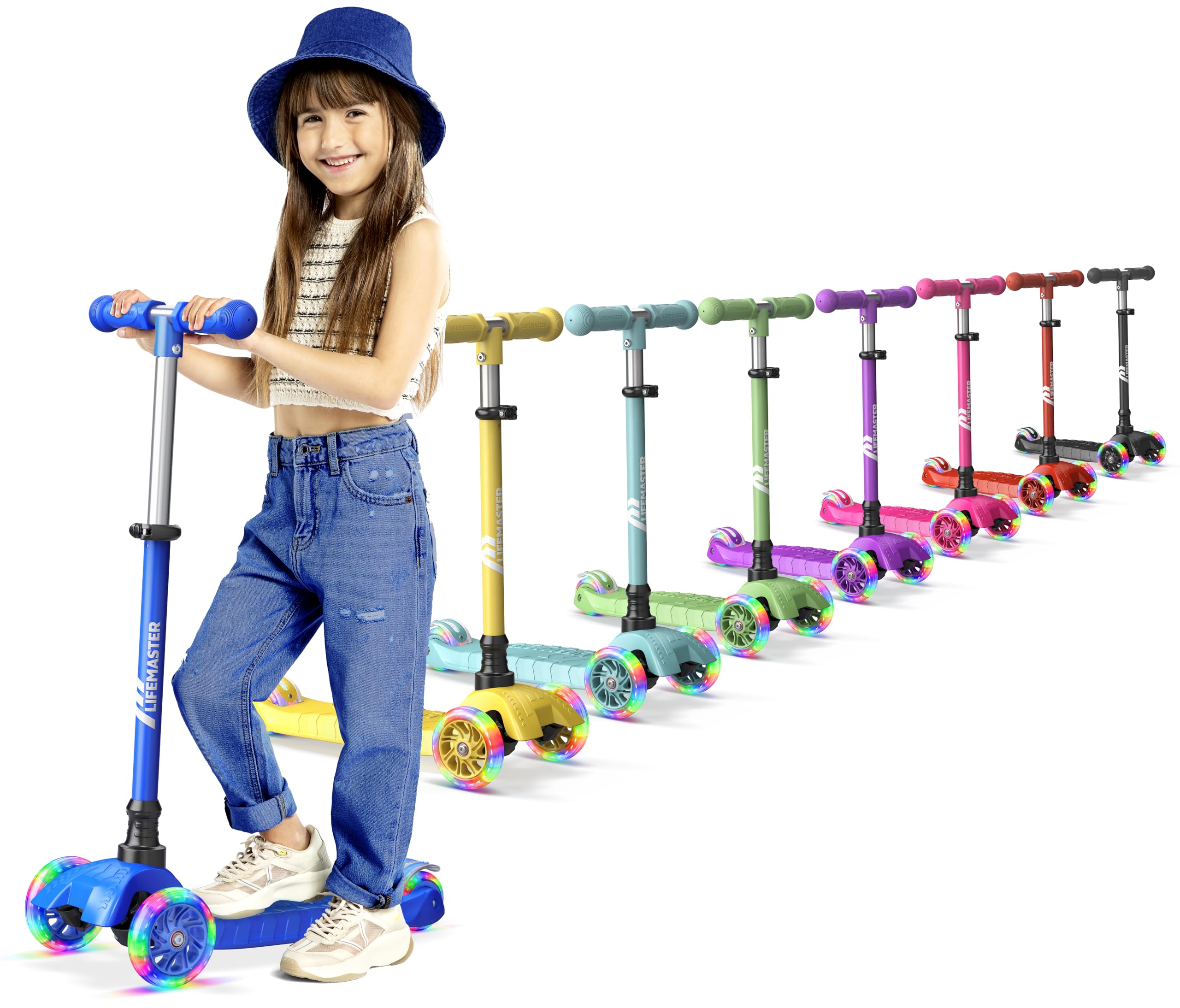 **Best Kids Scooter for Toddlers & Children - 3 Wheel Kick Scooter with LED Lights, Adjustable Handlebar - Safe for Indoor & Outdoor Use - Perfect for Playground, Park & Neighborhood Rides**
