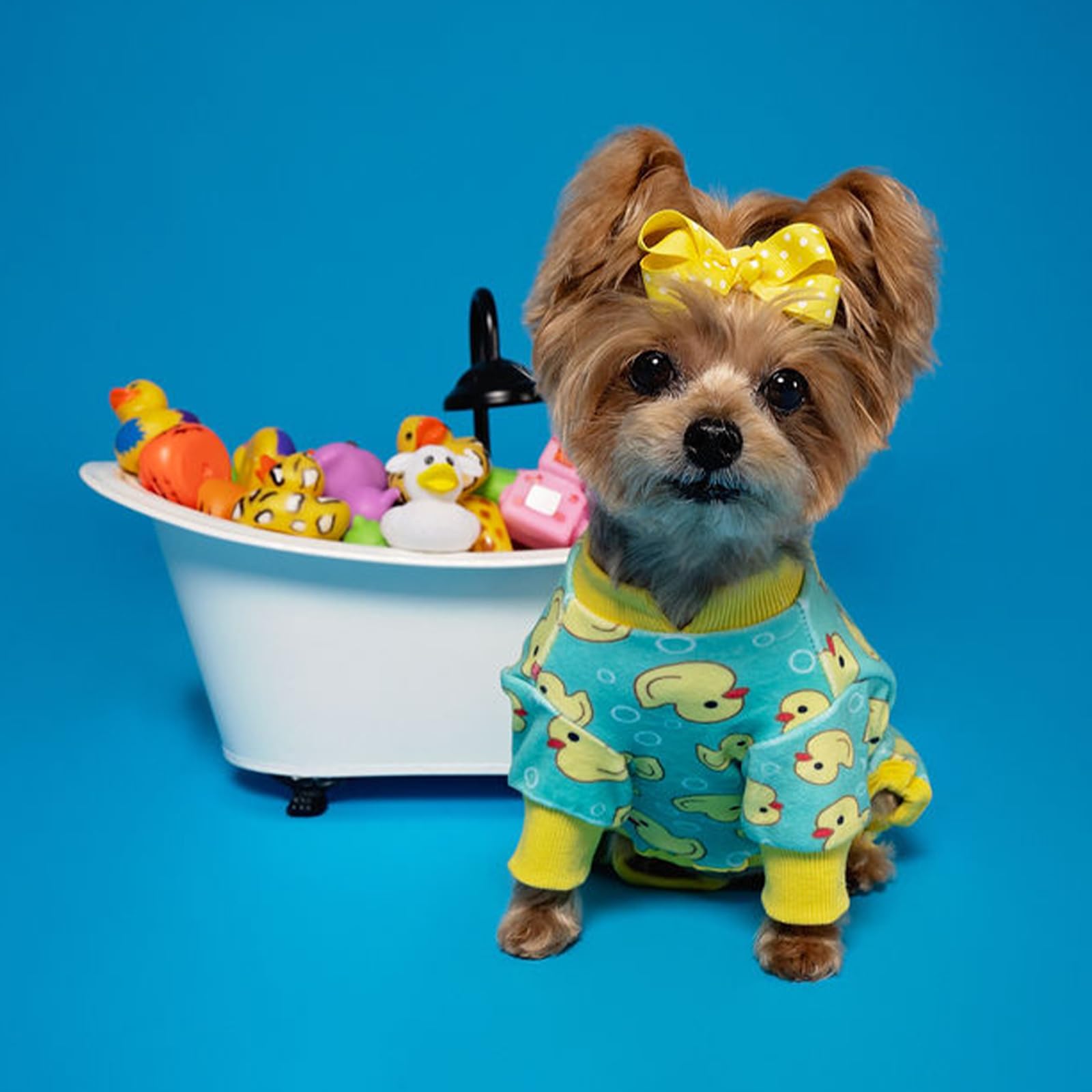 KYEESE Soft Yellow Ducks Dog Pajamas - Cozy Dog Onesie & Cat Clothes, Post-Surgery Recovery Suit for Small Dogs - Perfect for Indoor Lounging & Healing After Vet Visits