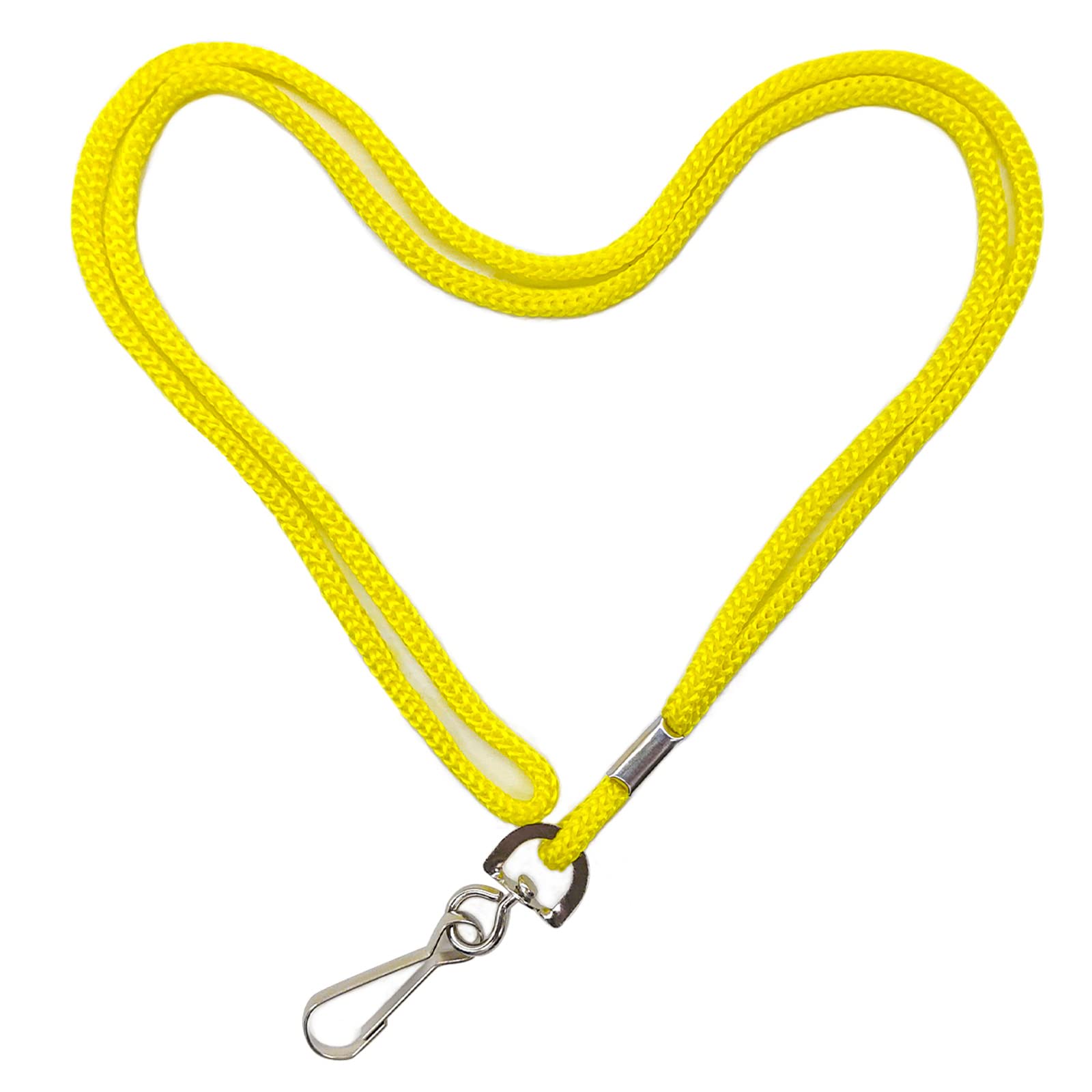HOSL 100 Pack ID Badge Lanyards with Swivel Hook - Office, School & Events (Yellow)