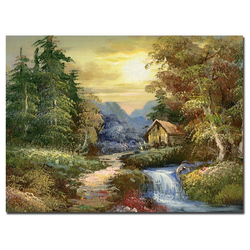 Trademark Art Tranquility by Rio Canvas Wall Art - 26x32 Inch Framed Painting, Modern Home Decor for Living Room, Bedroom & Office