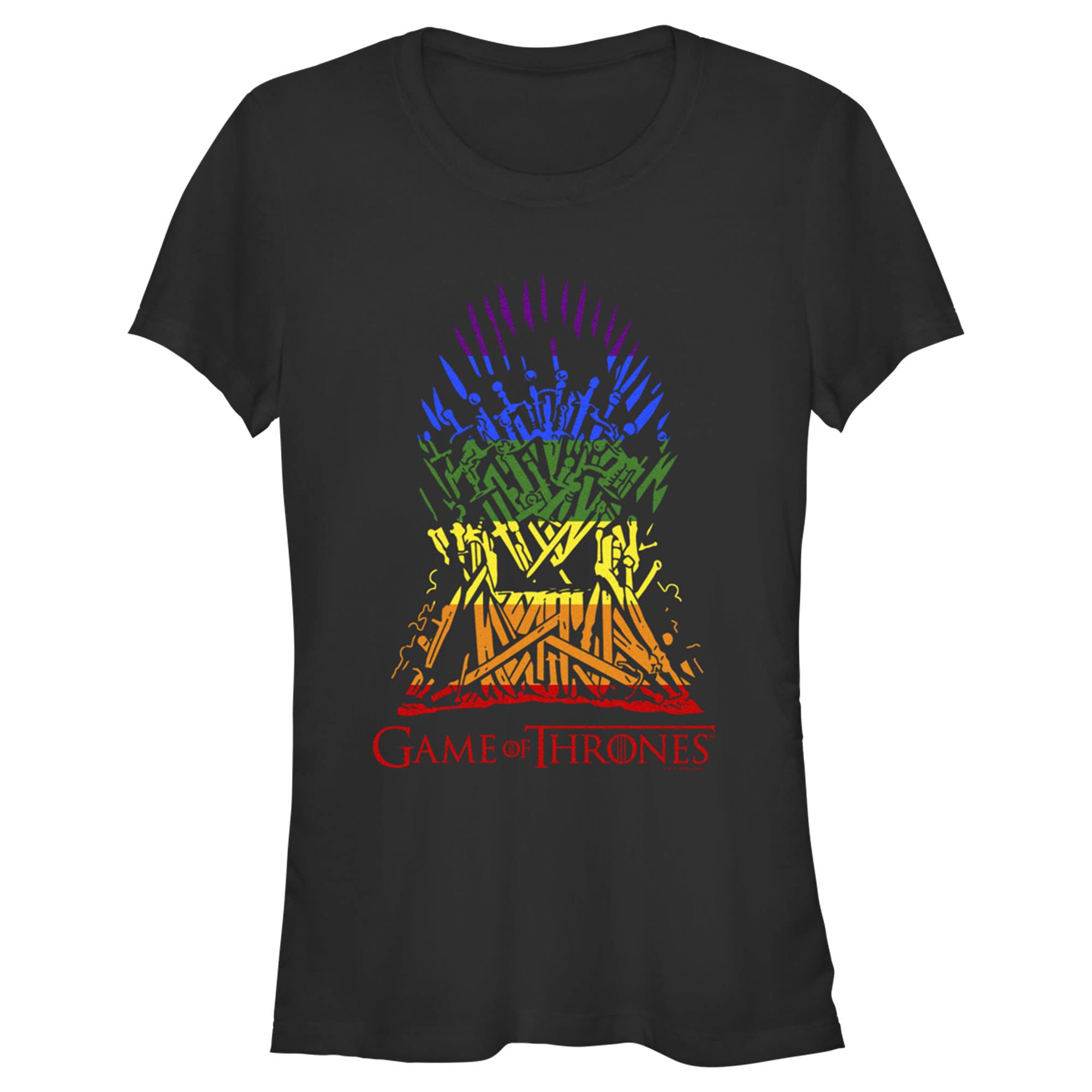 Game of Thrones Rainbow Iron Throne T-Shirt for Teens - Stylish Pop Culture Graphic Tee for Fans, Cosplay, Conventions & Casual Wear