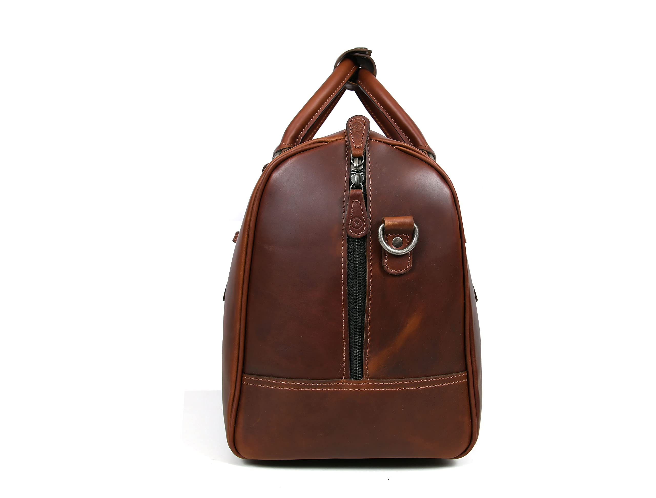 Premium Genuine Leather Travel Duffel Bag - Waterproof Gym & Sports Weekender Bag - Airplane Approved Carry-On Luggage - Perfect Father's Day Gift for Men by Aaron Leather Goods - Ideal for Business Trips, Gym Workouts & Weekend Getaways